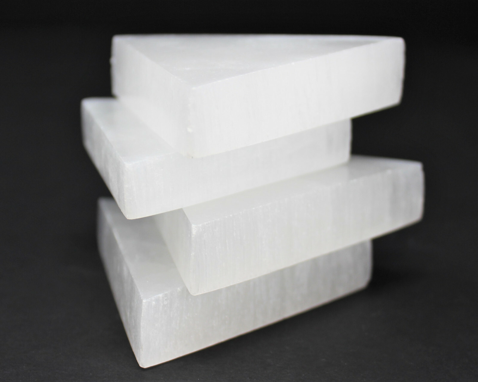 Polished Selenite Charging Station 3″: Triangle Crystal Plate (Cleanse Crystals)
