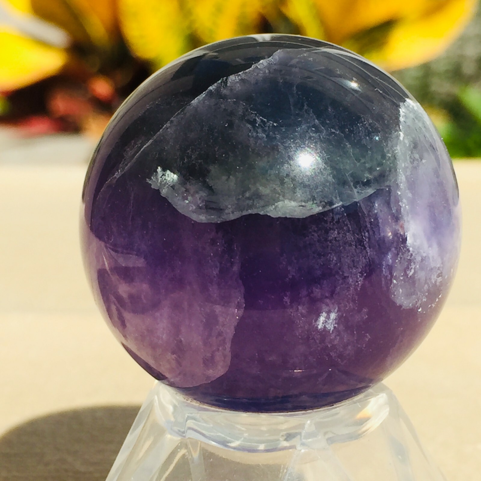 100g Fine Natural Dark Purple Fluorite Quartz Crystal Sphere Ball Healing