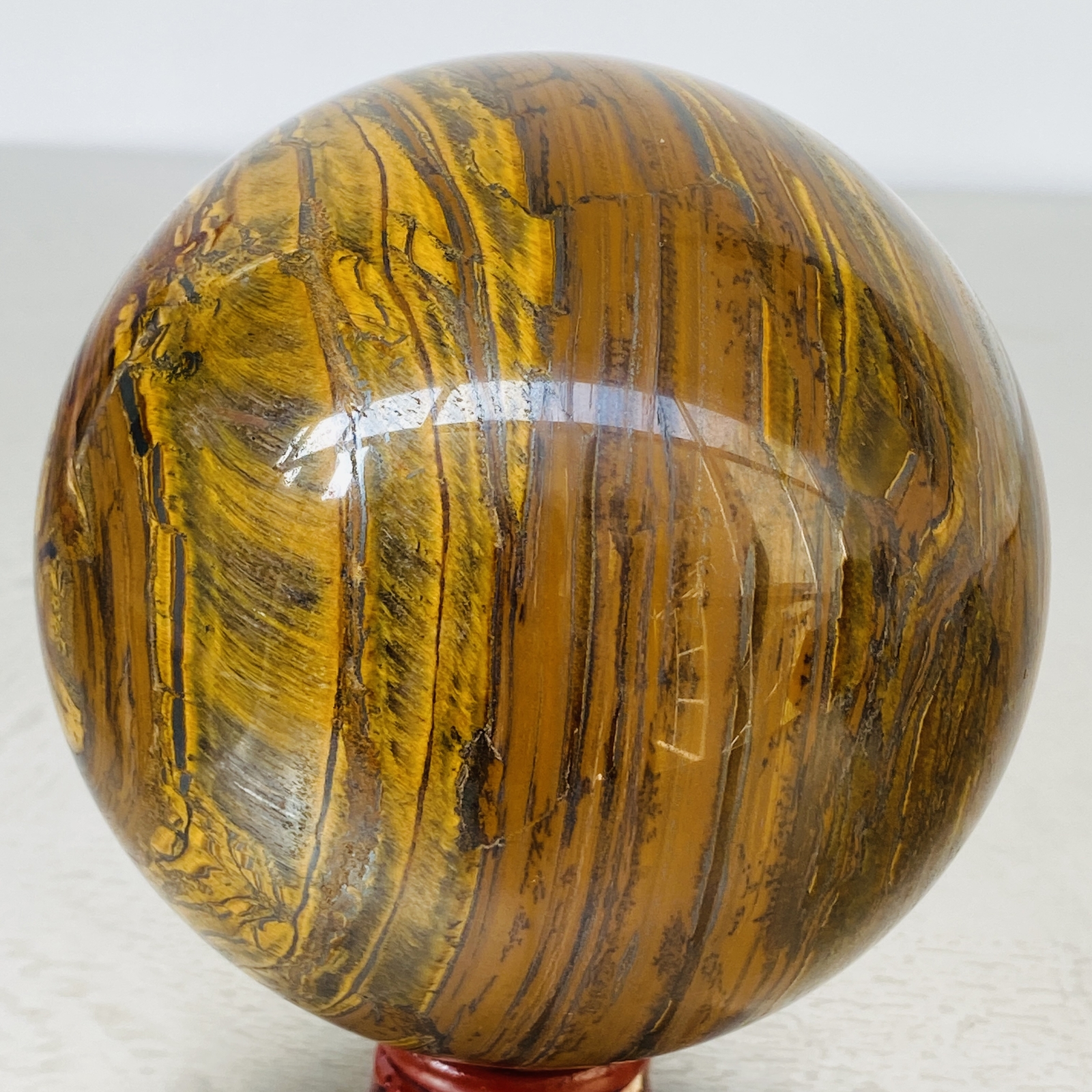 Natural Tiger Eye stone ball quartz crystal ball Reiki healing 1980G