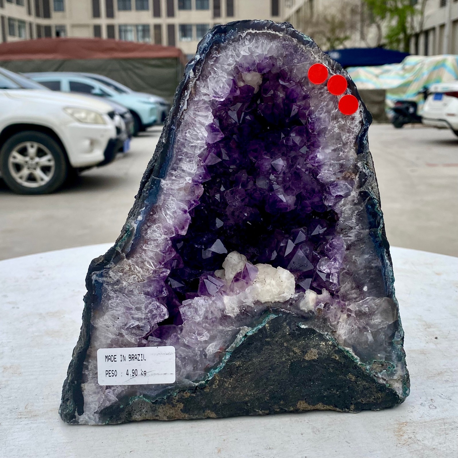 10LB Natural Amethyst Geode Quartz Crystal Cluster Cathedral Energy healing