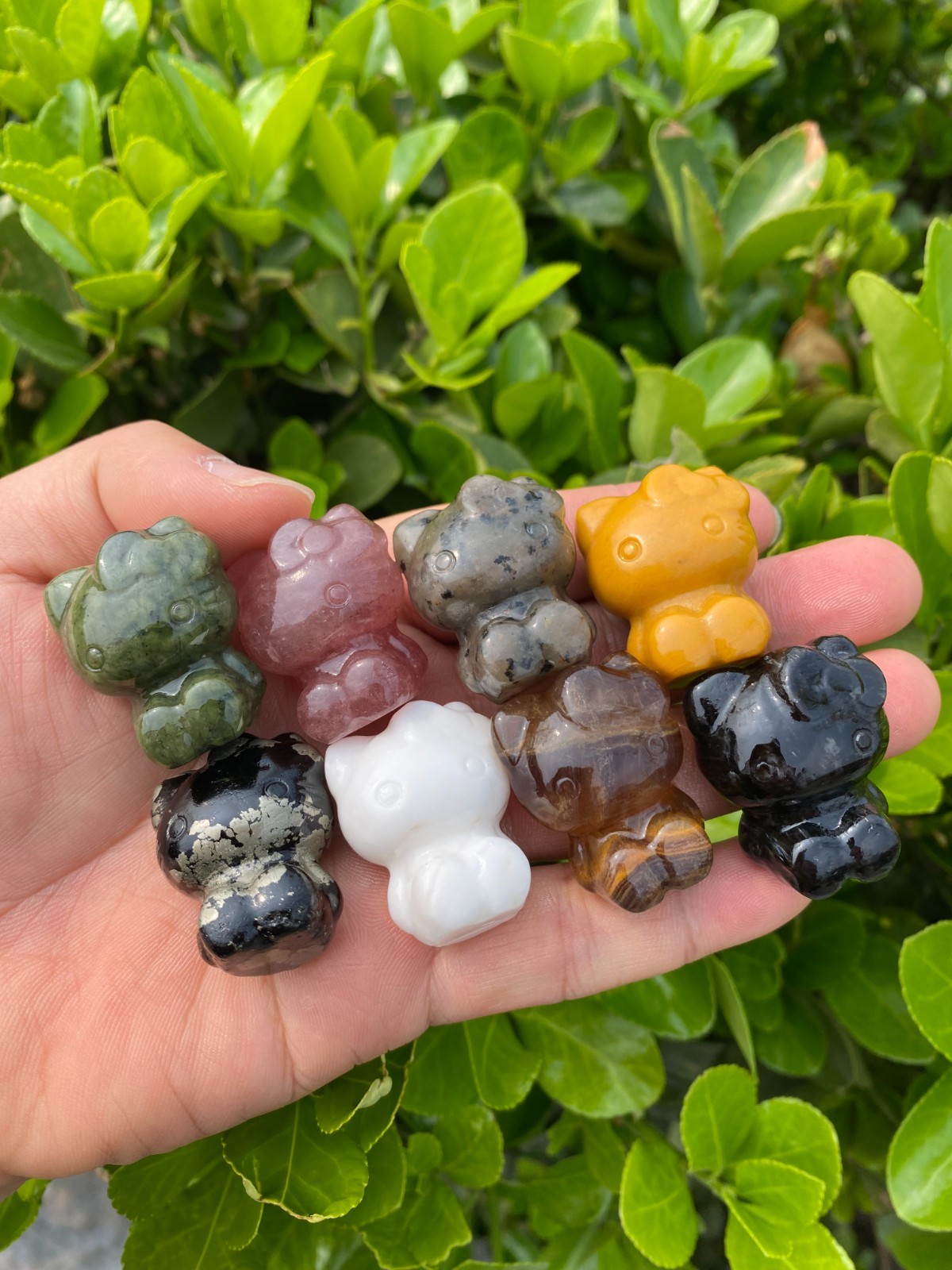 5PCS Natural Mixed Cat skull Carved Quartz Reiki Hallowmas Crystal gift Decor
