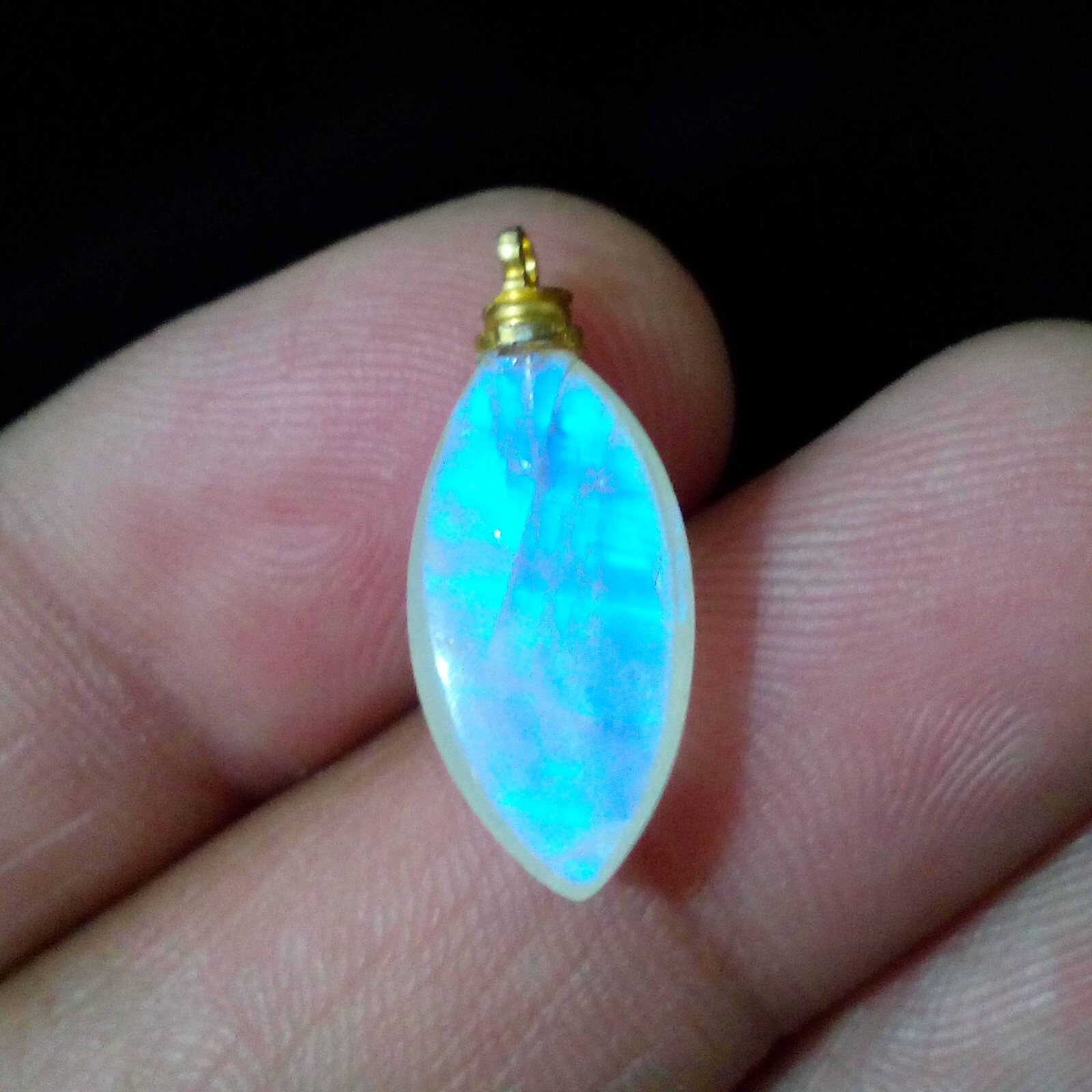 Natural Rainbow Moonstone Cabochon Drill Marquise Shape 8.60 Crt Loose Gemstone