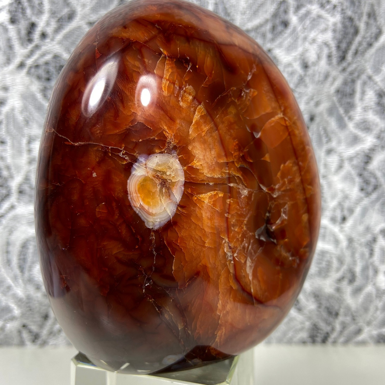 4.1″2.35lb Big Red Agate CARNELIAN Stone Standup Crystal Reiki Madagascar Y909