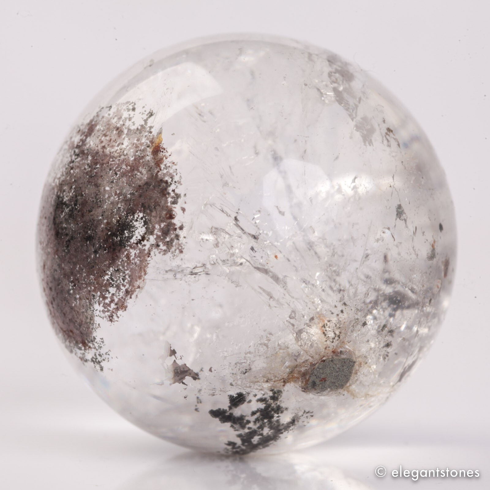 57g34mm Natural Garden/Phantom/Ghost/Lodolite Quartz Crystal Sphere Healing Ball