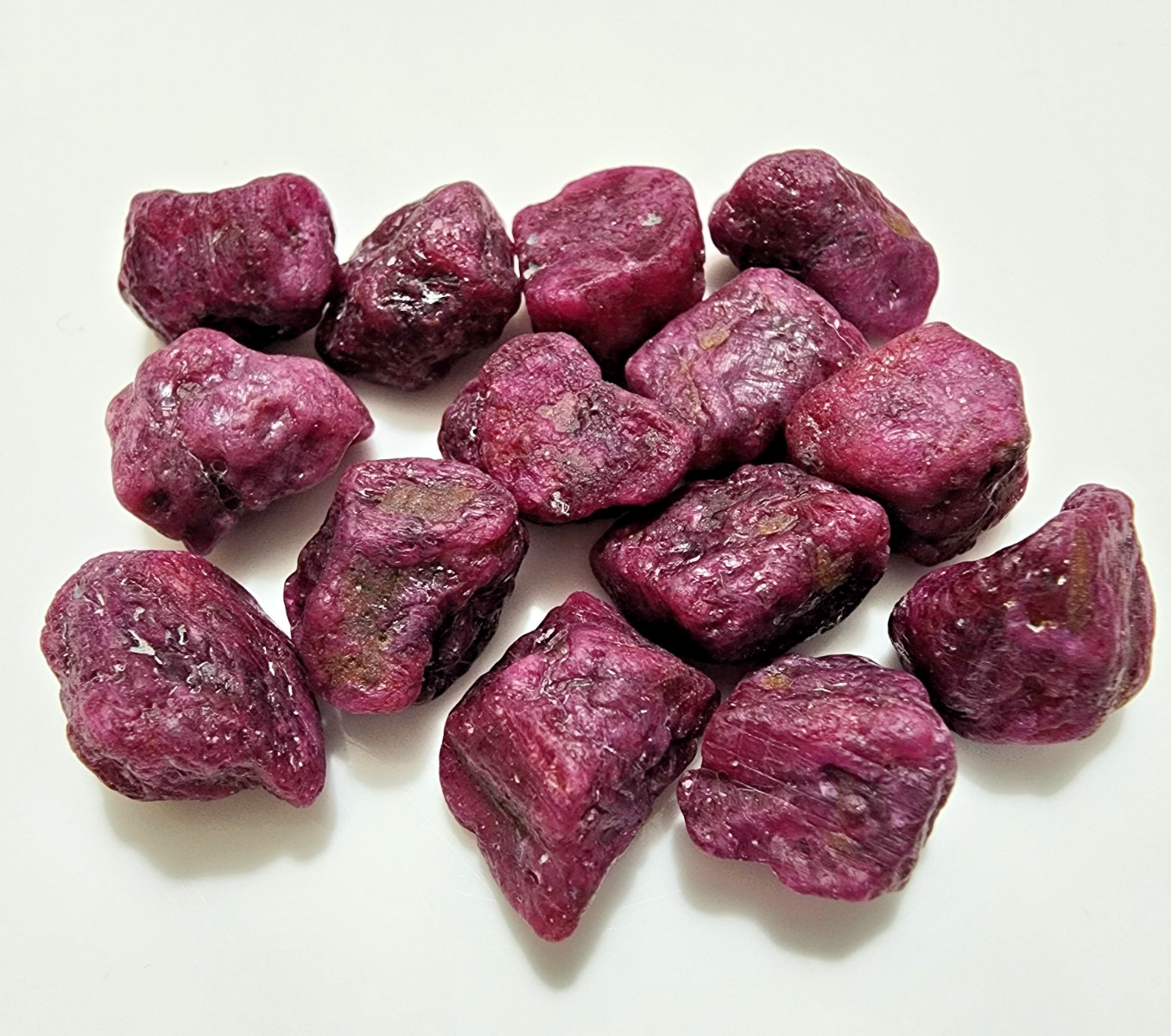 Natural Red Ruby Rough Lot 15 Pieces 13-16mm Raw Gemstone Crystals