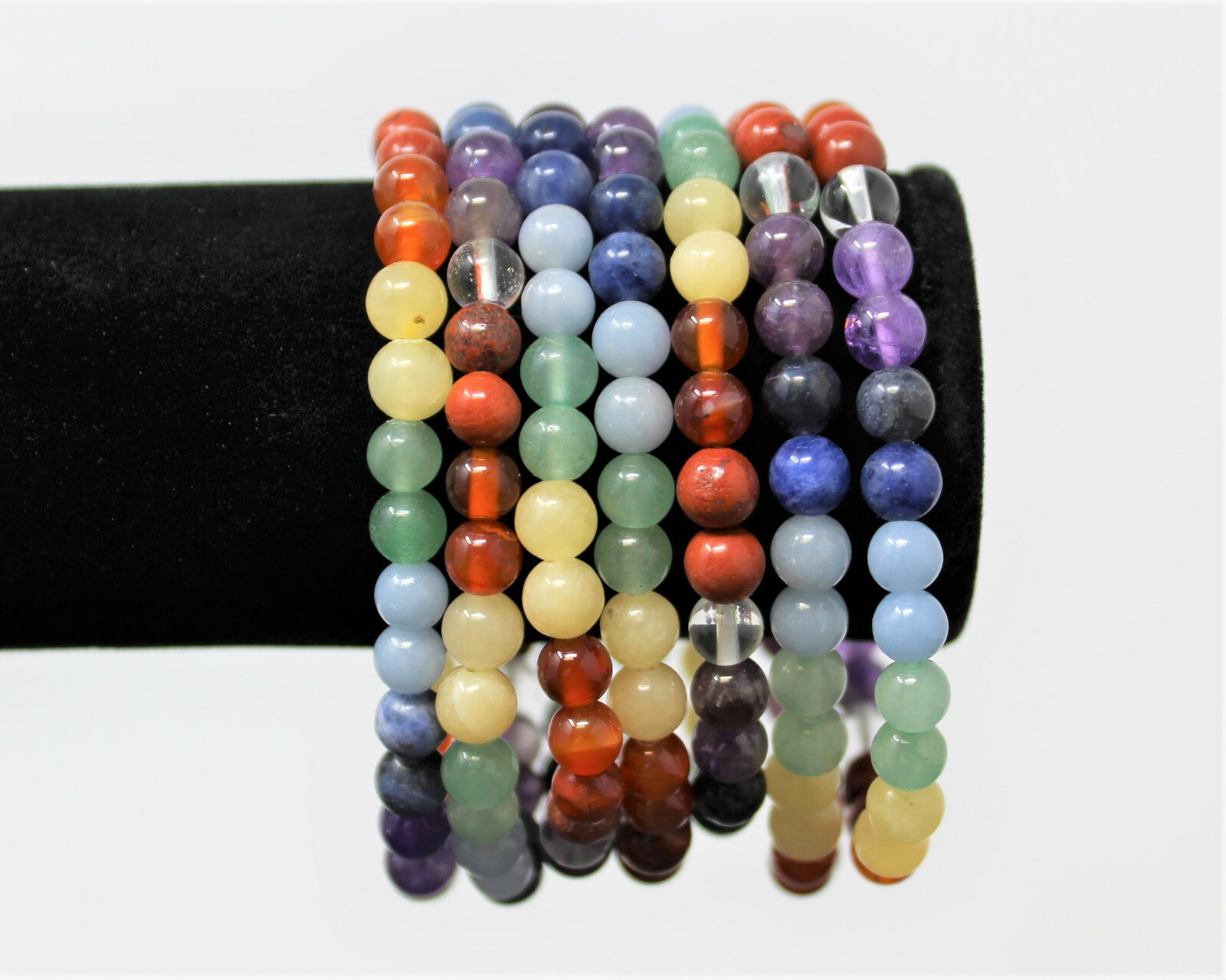 7 Chakra Bead Bracelet – 6 mm Round Gemstone Crystals (7 Chakra Bracelet)
