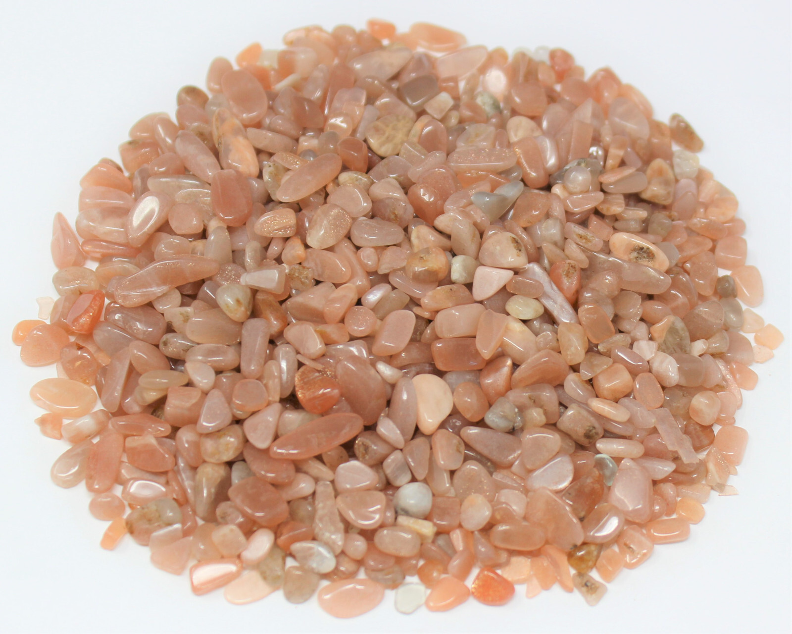 Peach Moonstone Semi Tumbled Gemstone Mini Chips 3 – 8 mm (Moonstone Crystals)