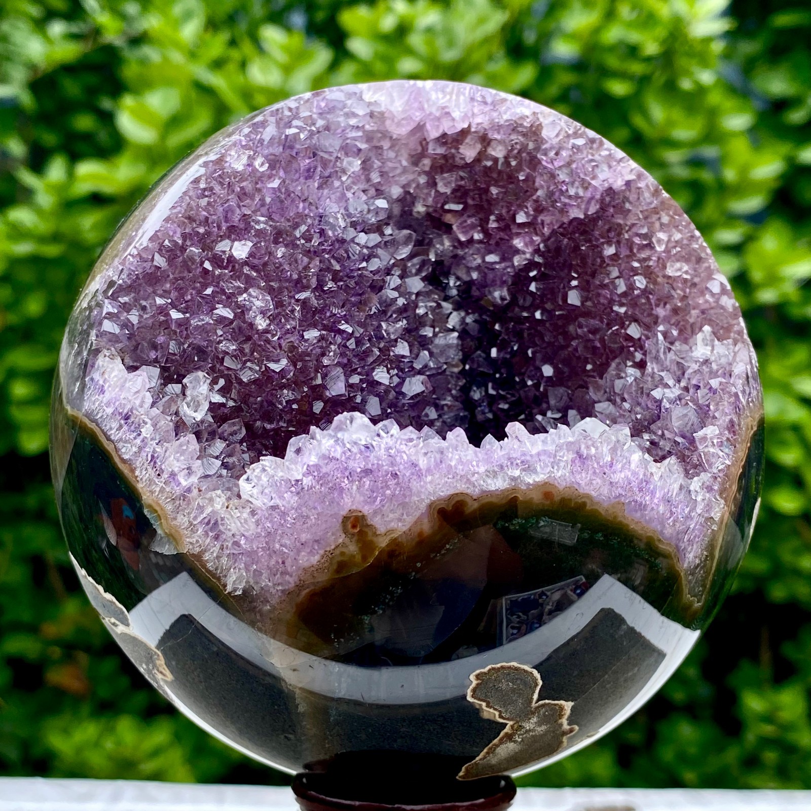 3.9LB Amethyst Agate Sphere Polished Healing Crystal Ball Home Feng Shui Ornam