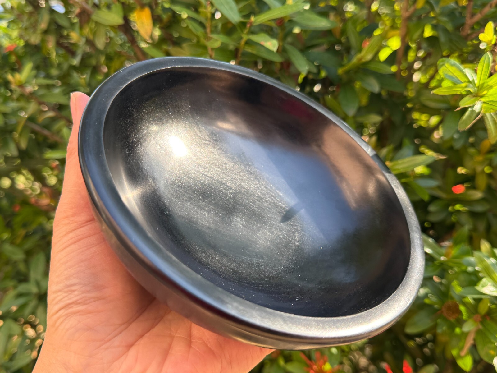 Large Black Soapstone Scrying Bowl – 6″ Smudge Bowl & Incense Burner