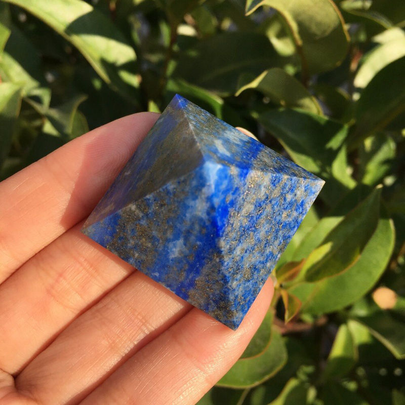 Natural Lapis Lazuli Quartz Crystal Orgonite Energy Pyramid Chakra Healing Stone