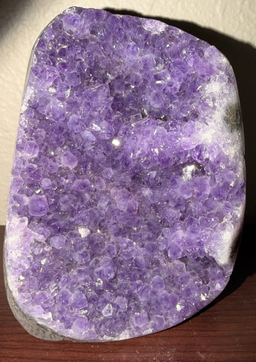 Amethyst Cut Base Freeform 51.7oz Druzy Cluster Approx 6in Purple Crystal Slab