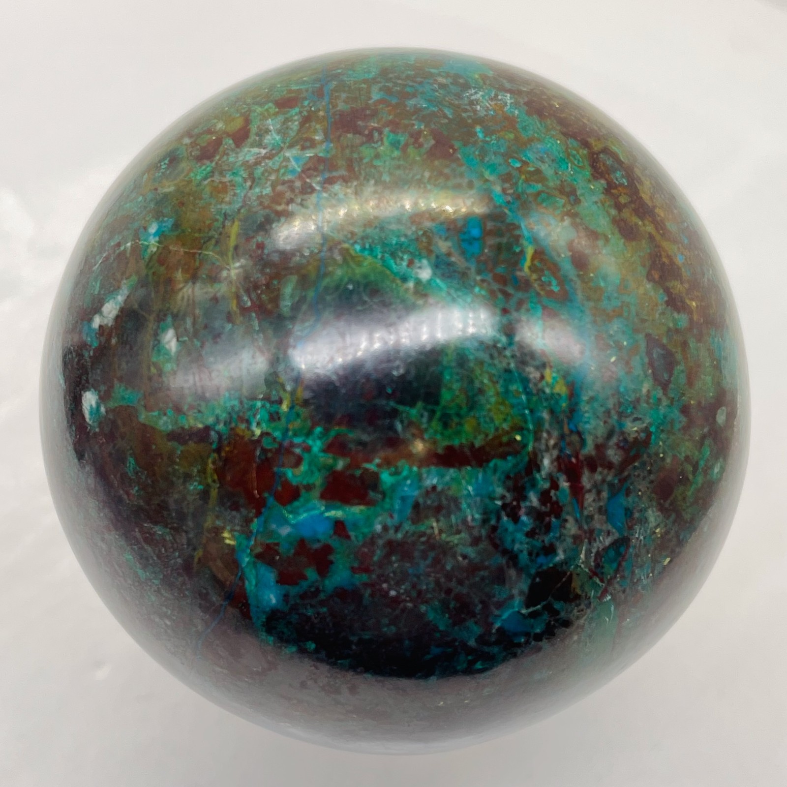 Chrysocolla 444g Sphere | 2 5/8″ | Dark Green Blue | 1 Collector’s Item |