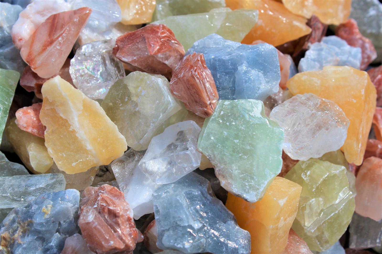 1 lb Bulk Lot Mixed Assorted Calcite (Rough Raw Crystal Gemstone Mineral 16 oz)
