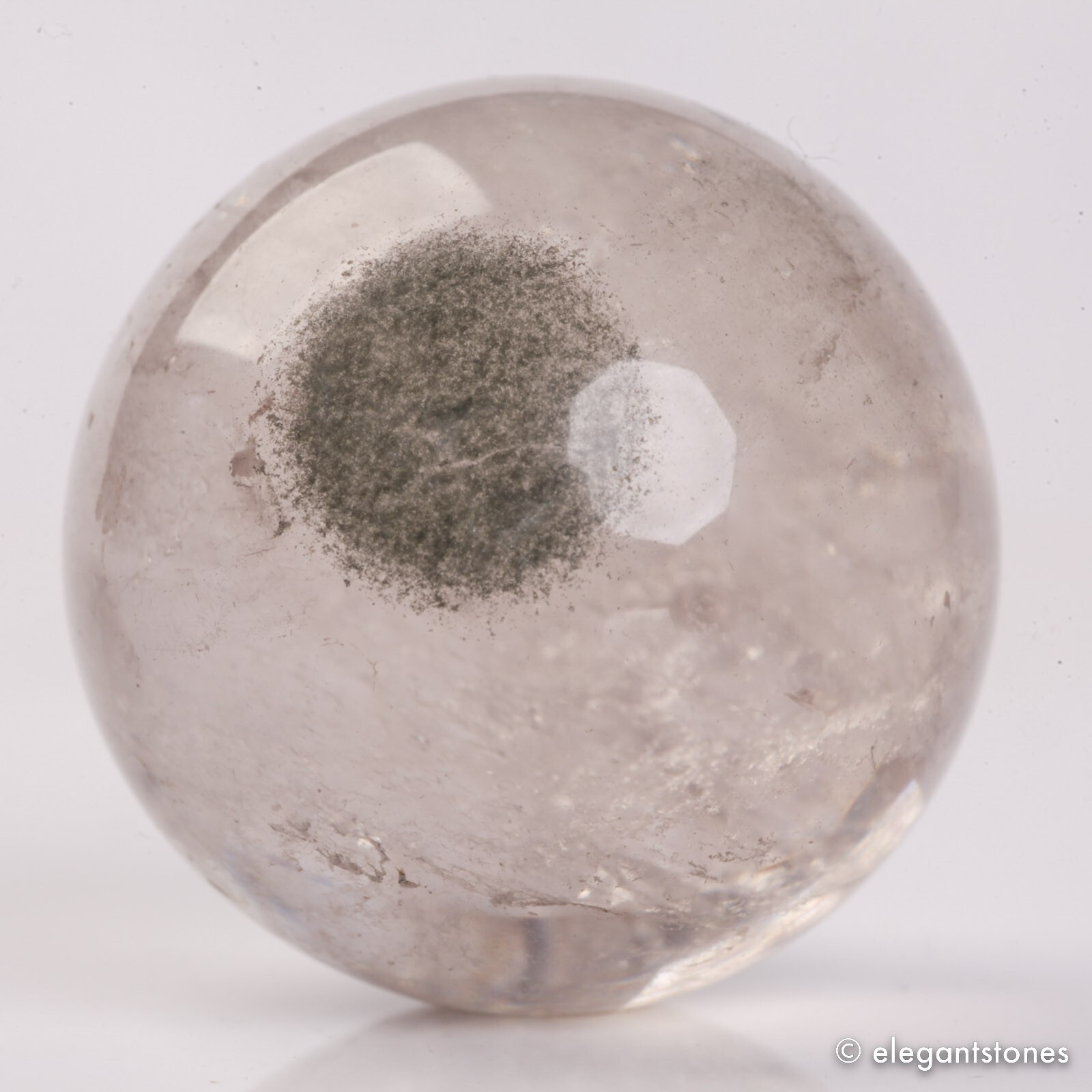 57g34mm Natural Garden/Phantom/Ghost/Lodolite Quartz Crystal Sphere Healing Ball