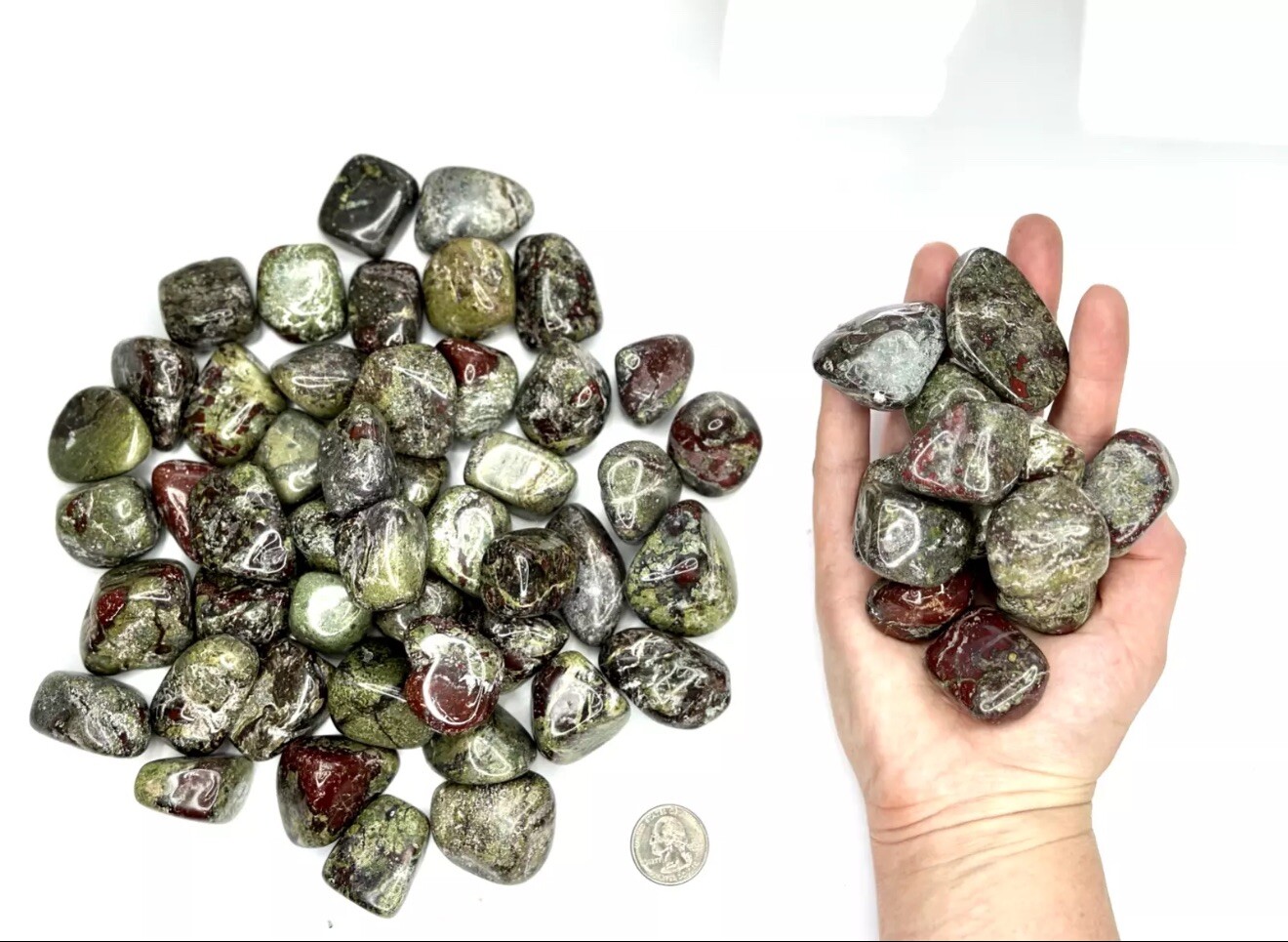 Dragons Blood Jasper Tumbled Crystal Stones, 1 Inch to 2 Inch, Grade AAA