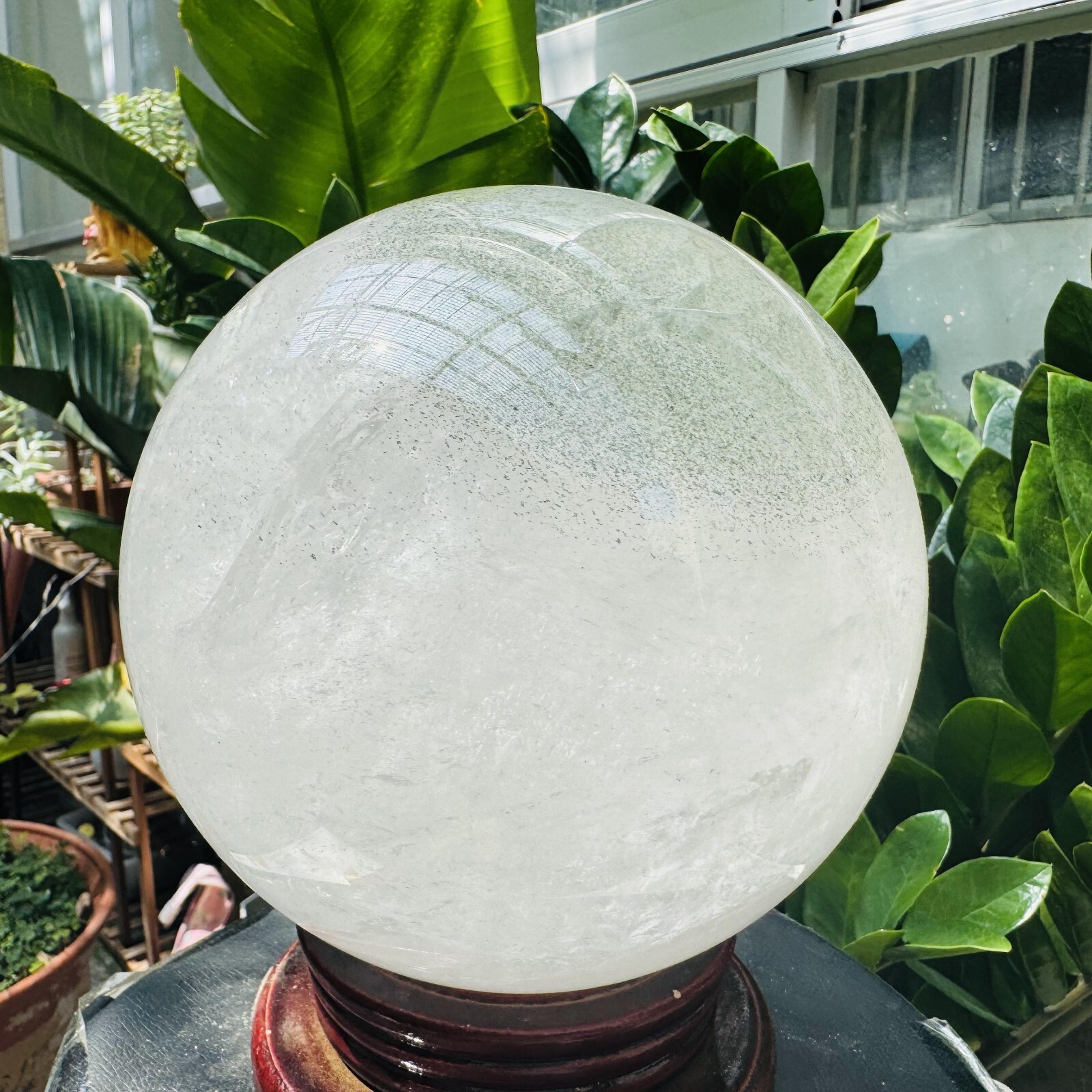 11.52LB Rare Natural Green Ghost phantom quart ball carved crystal sphere reiki