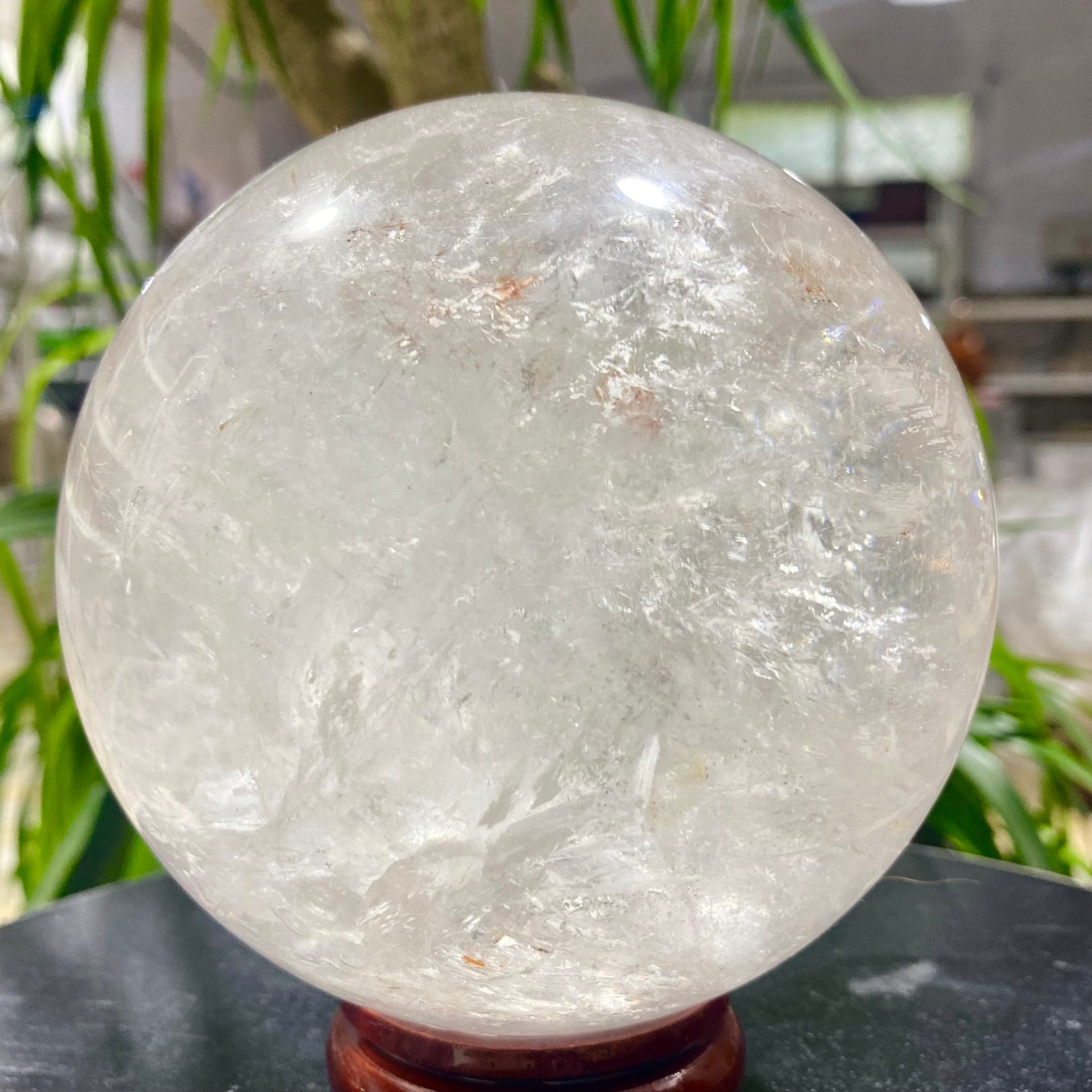 3.99LB white crystal transparent quartz crystal ball Reiki repair