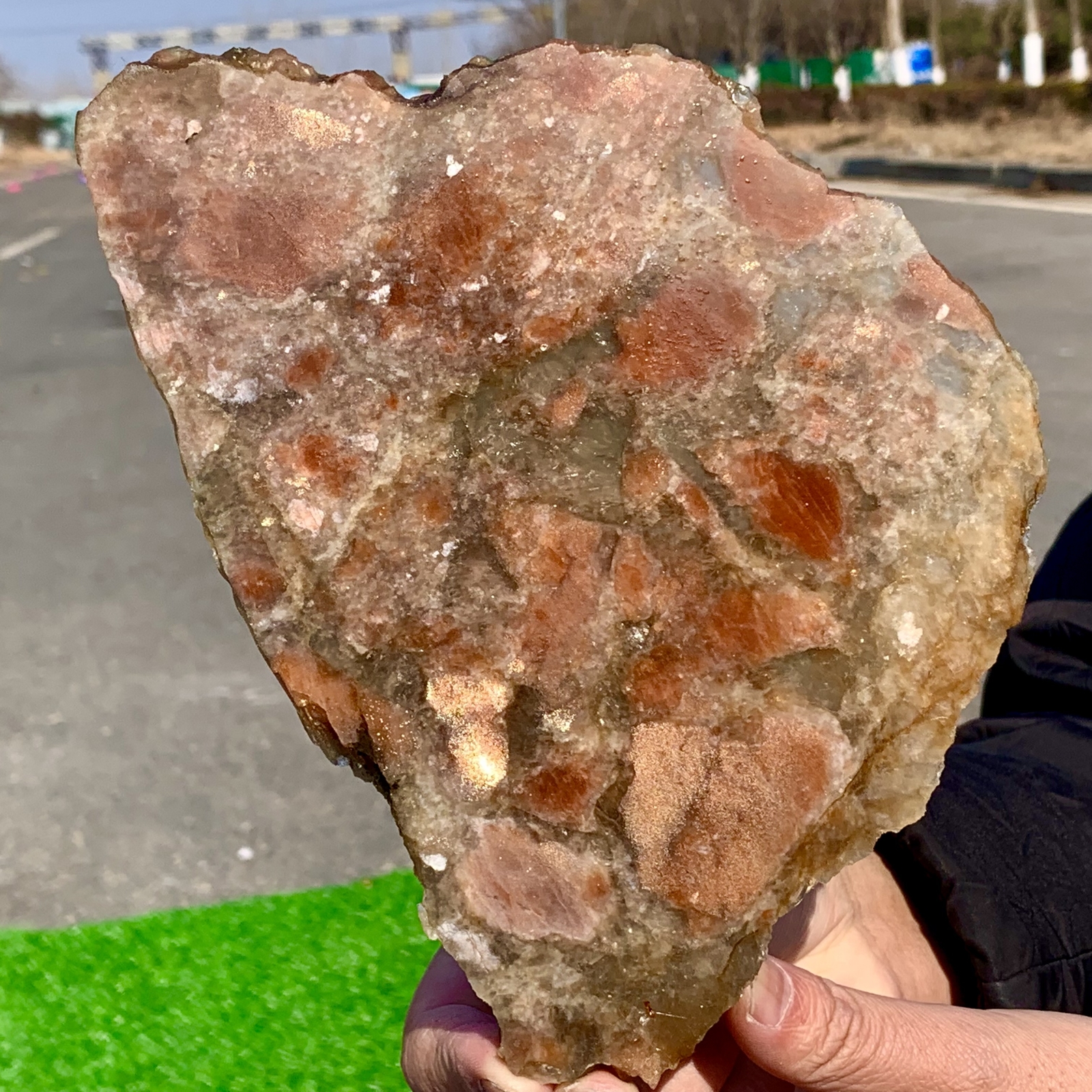 449G Natural Strong SunStone Quartz Crystal Spiritual Restoration