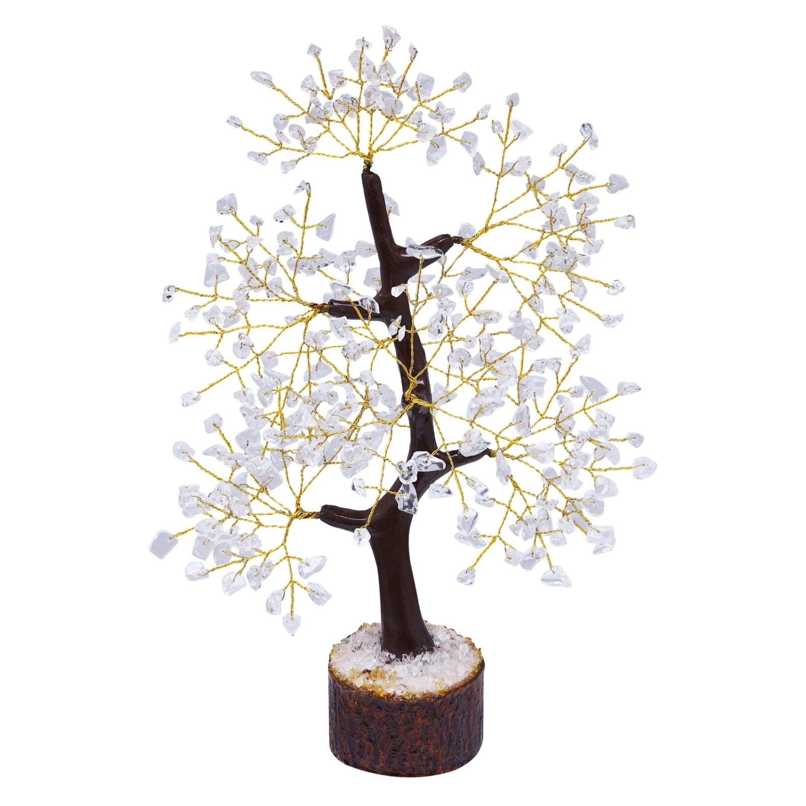 Clear Quartz Tree Kit 300 Beads Gemstone Bonsai Gold Wire Bracelets Pendant Set.