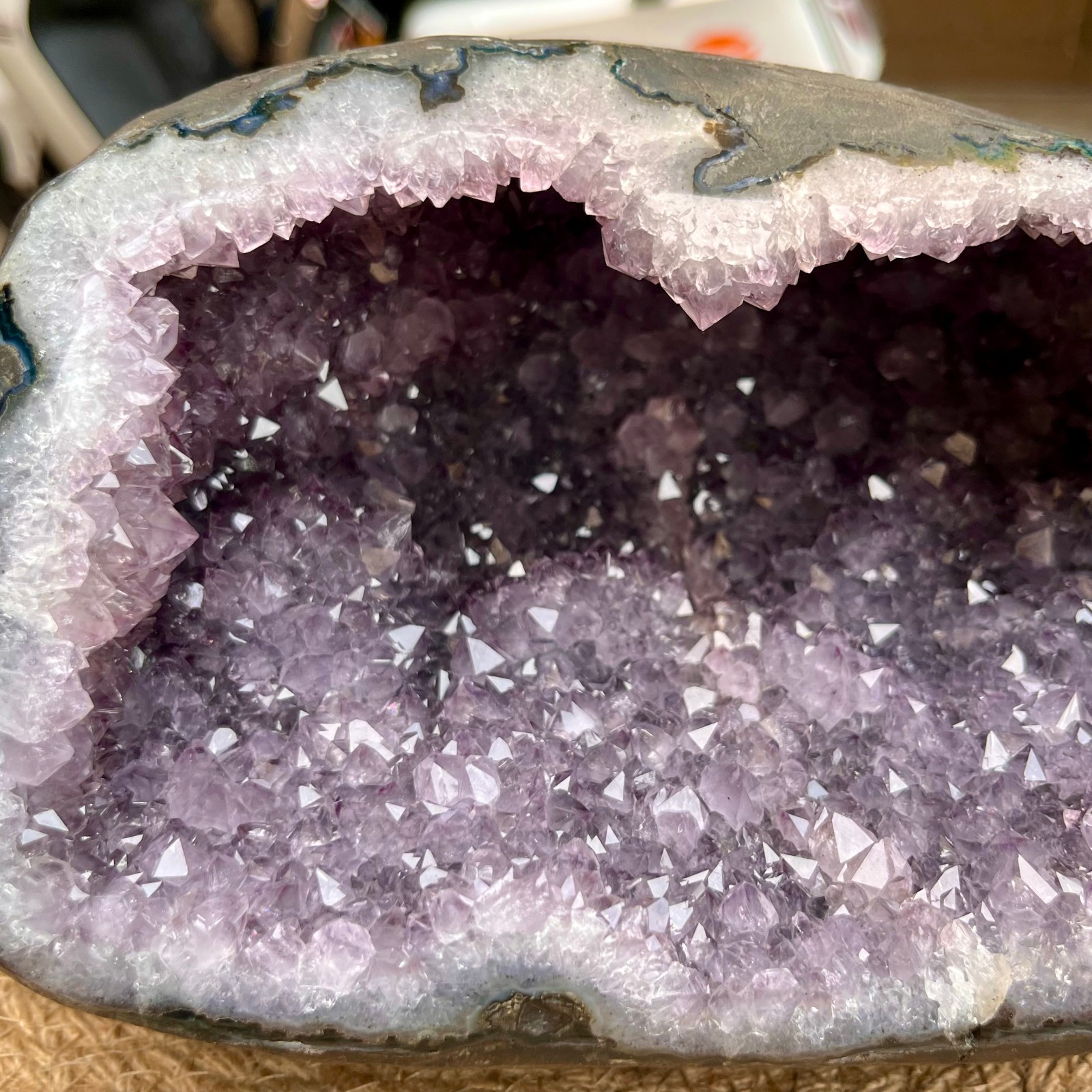 Amethyst Crystal Geode Cluster Natural Druzy Cave Display Stone 11.2 lb