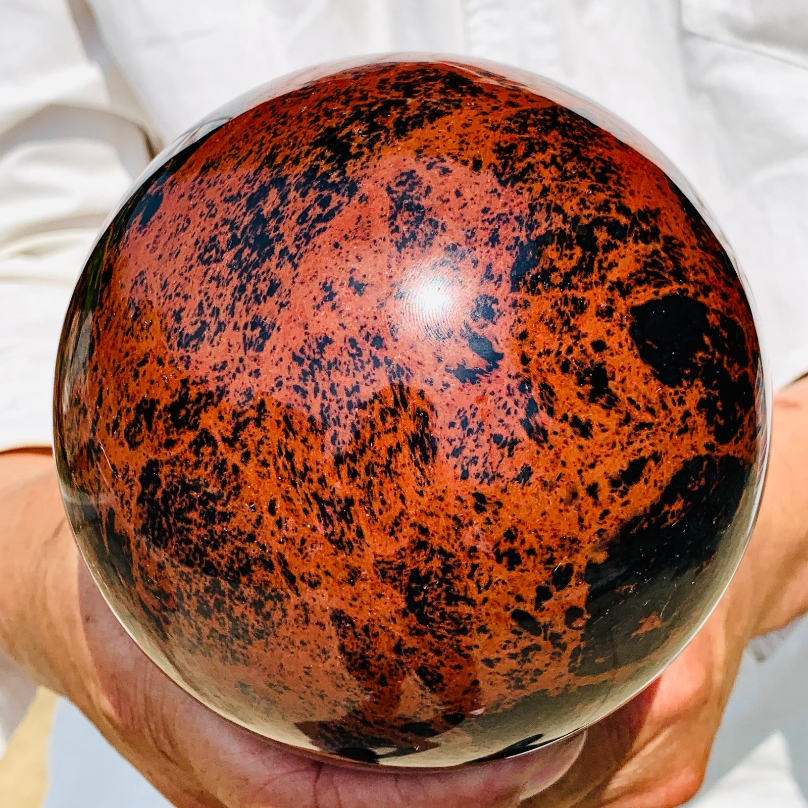 4.99LB Natural Red Obsidian Ball Spiritual crystal ball Healing Specimen