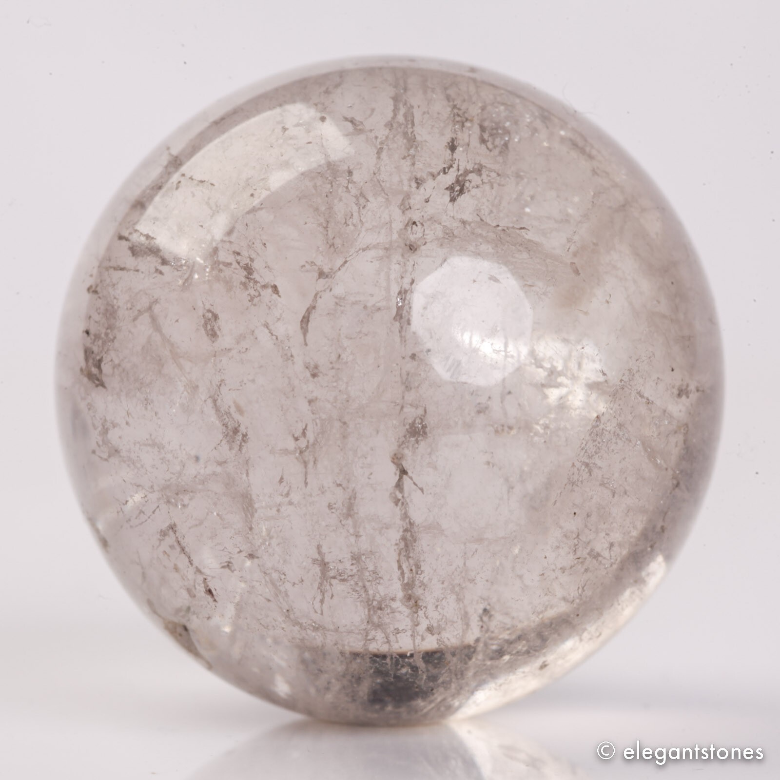 57g34mm Natural Garden/Phantom/Ghost/Lodolite Quartz Crystal Sphere Healing Ball