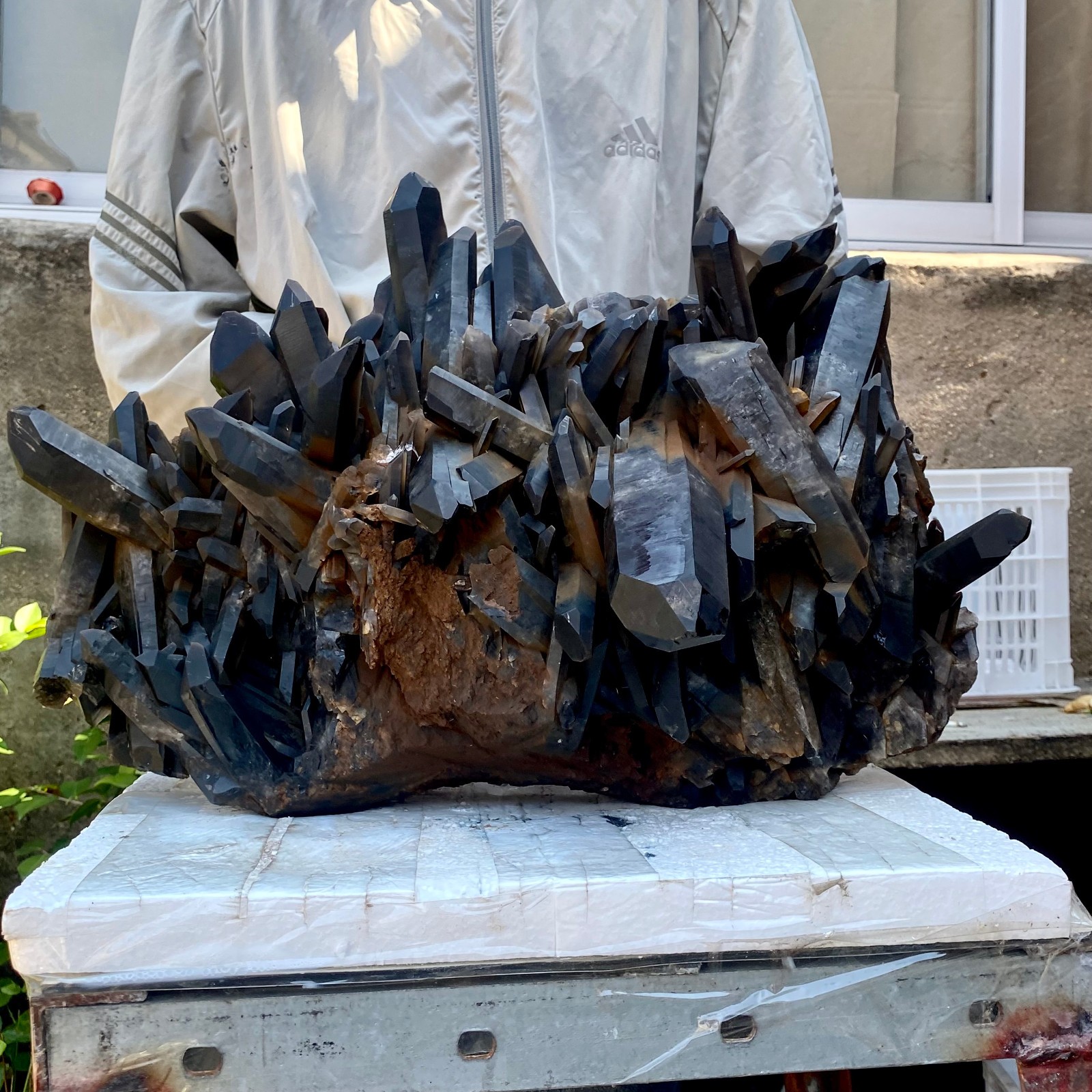57LB Tea black Crystal quartz Cluster Mineral Specimen Healing reiki