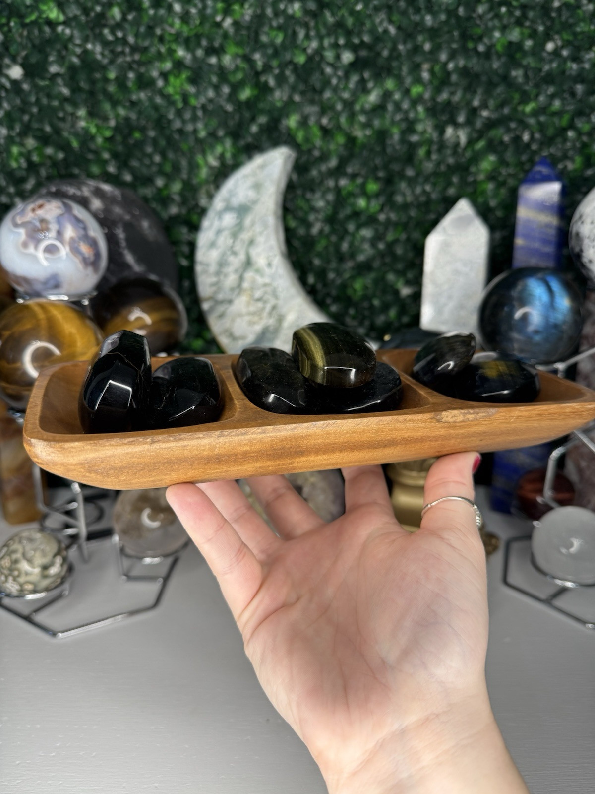 Blue Tiger’s Eye Palm Stones | Crystal Worry Stones