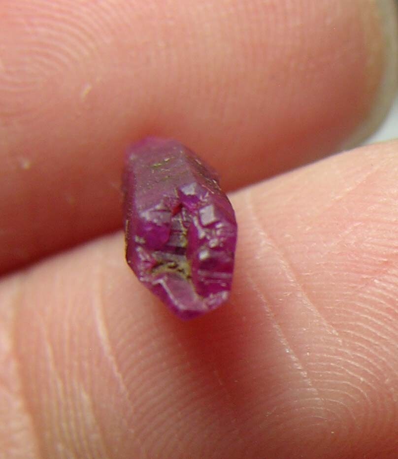 2.00ct Vietnam 100% Natural Red Ruby Dogtooth Crystal Specimen 0.40g 12mm