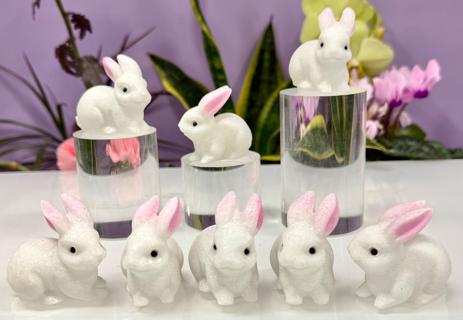 Wholesale Lot 8 Pcs Natural Snow Quartz Rabbit Bunny Crystal Healing 5cm
