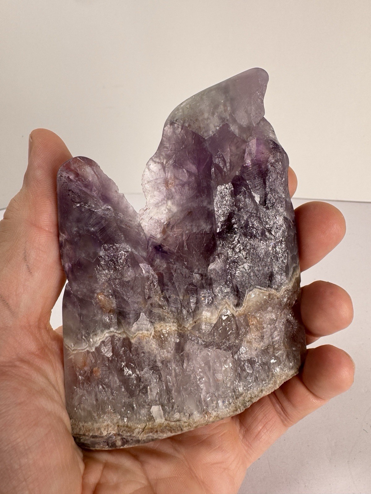 Boreal Amethyst Auralite 23 Crystal – Vertical Cut Polished Face