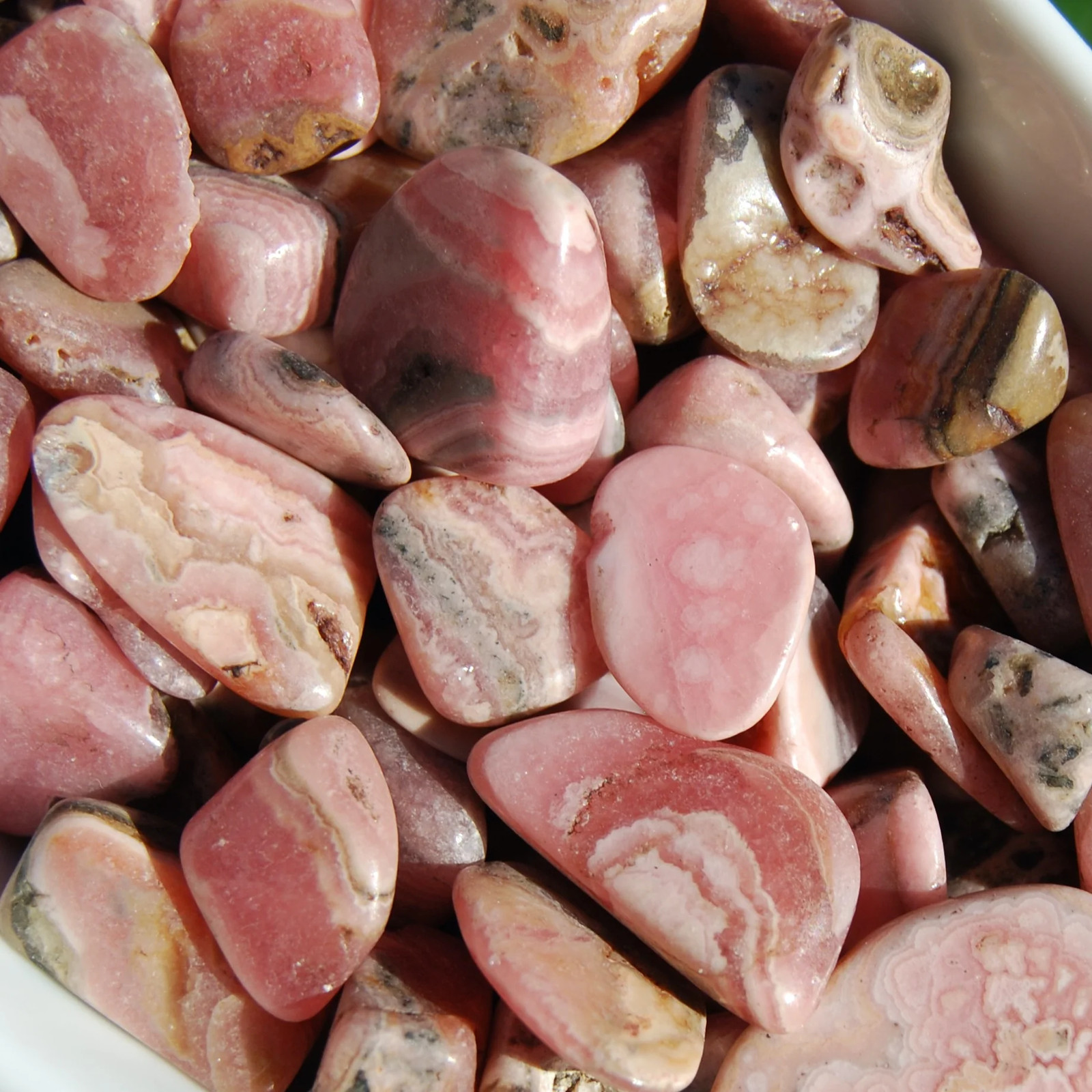 20-25pcs Genuine Rhodochrosite Crystal Tumbled Stones, XS Pink Rhodochrosite, Ar