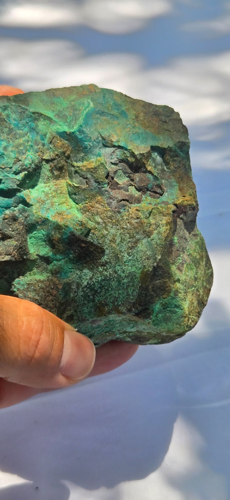 Large 880 Grs Old Chrysocolla Specimen Arizona USA Dark Green Blue Chalky Matrix