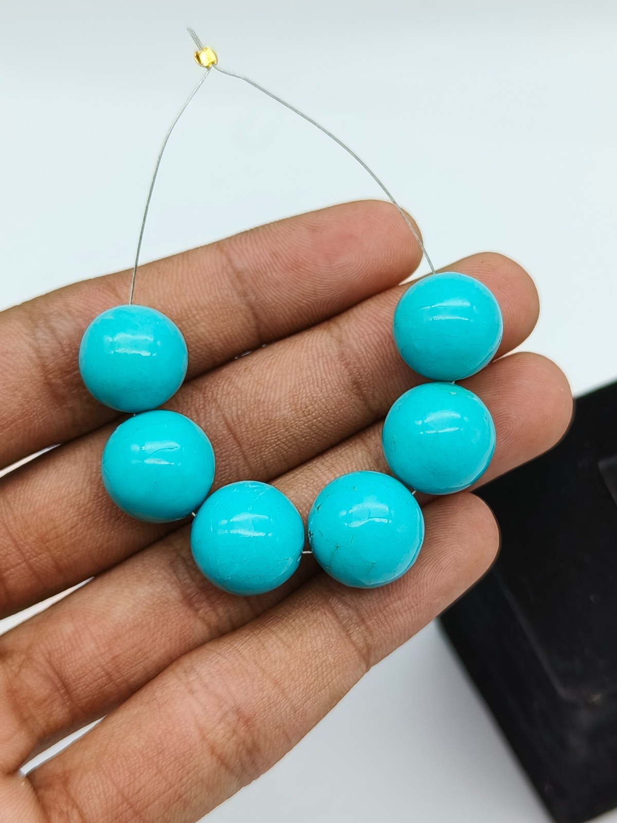 A1 Quality Turquoise Round Shape Beads Natural Beads For MAKING Jewelry
