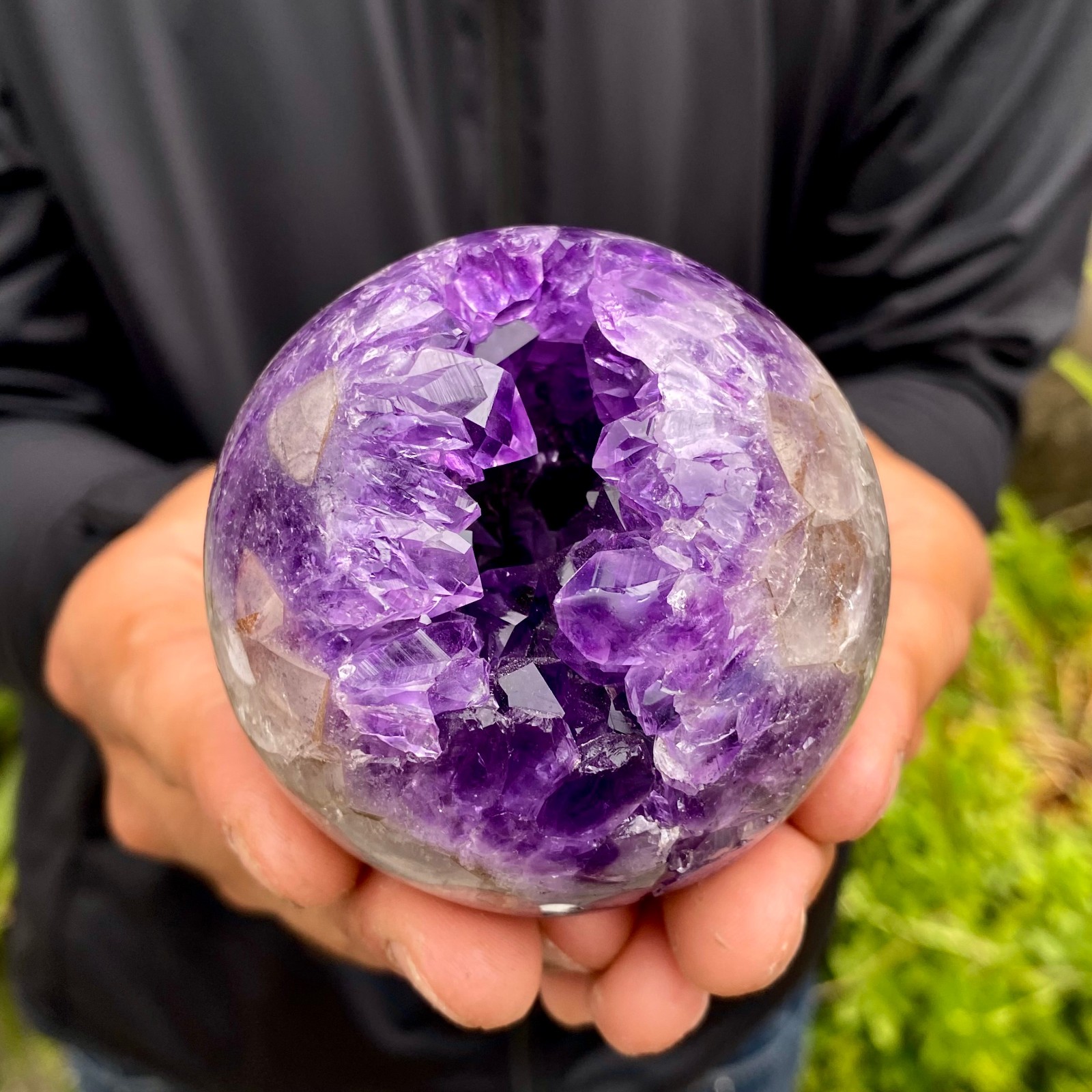 381G Natural Amethyst Agate Opening Smile Quartz Cluster Crystal Specimen Heal