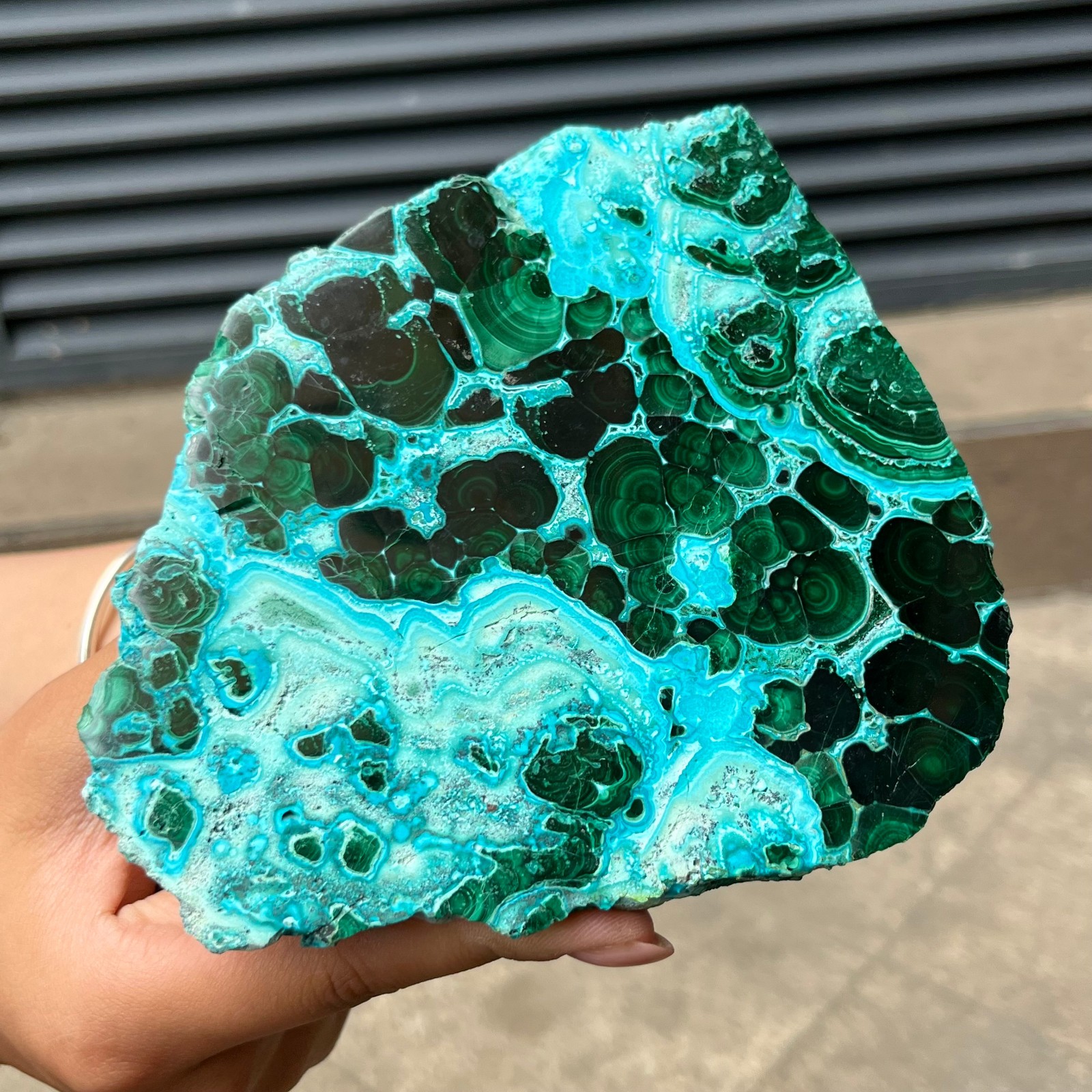Natural Blue Green Chrysocolla Slice Polished Crystal Healing Stone 554 g
