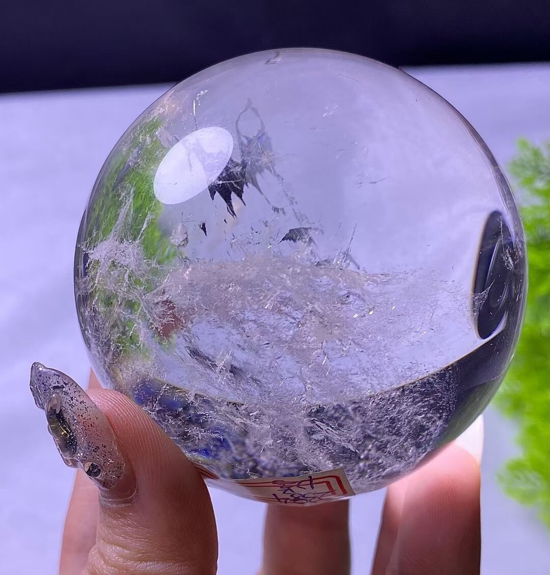 0.9LB high quality Natural Clear Quartz Ball Crystal Reiki energy Sphere healing