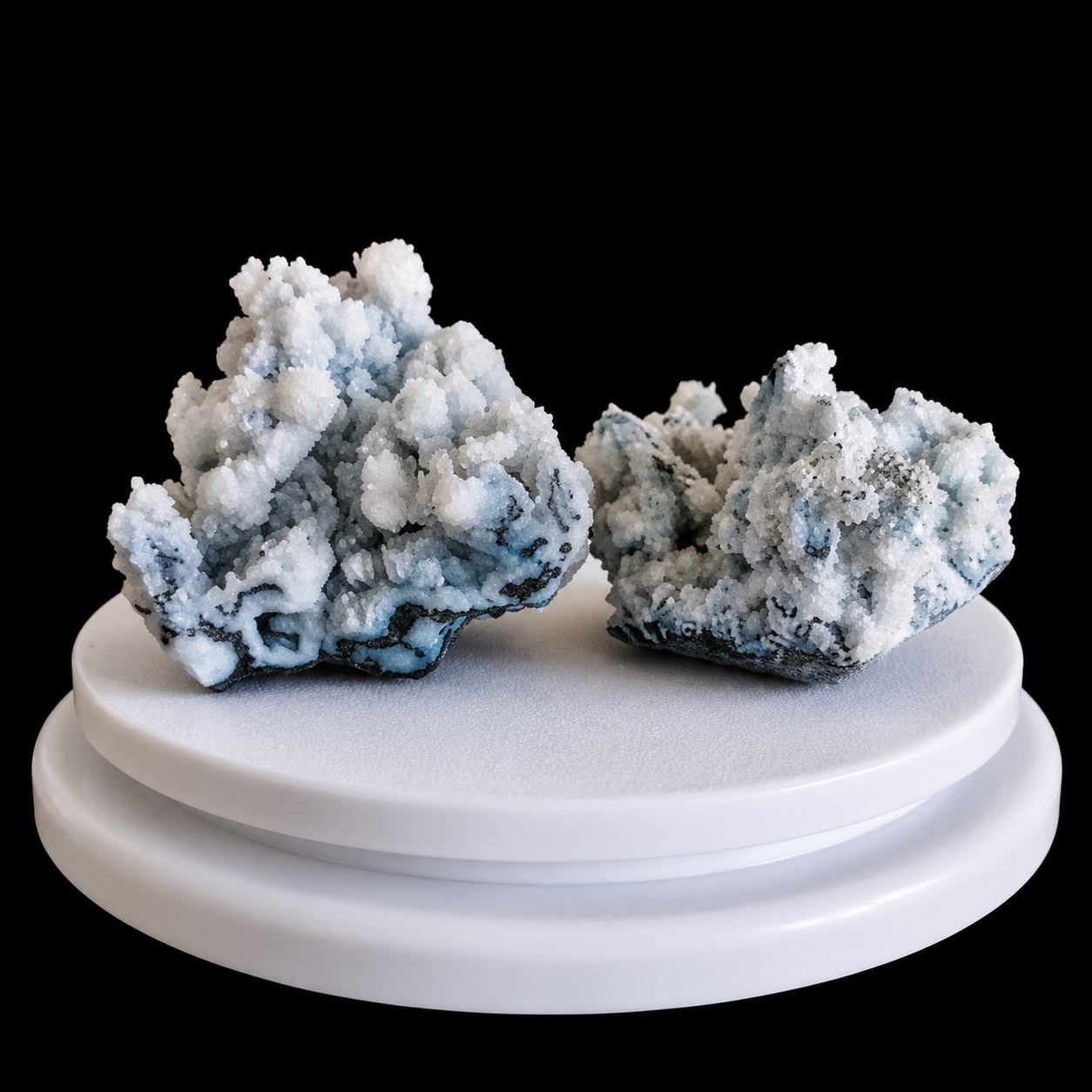 Natural Blue Chalcedony coated with Calcite 315g 9x7x4cm Raw Crystal Specimen