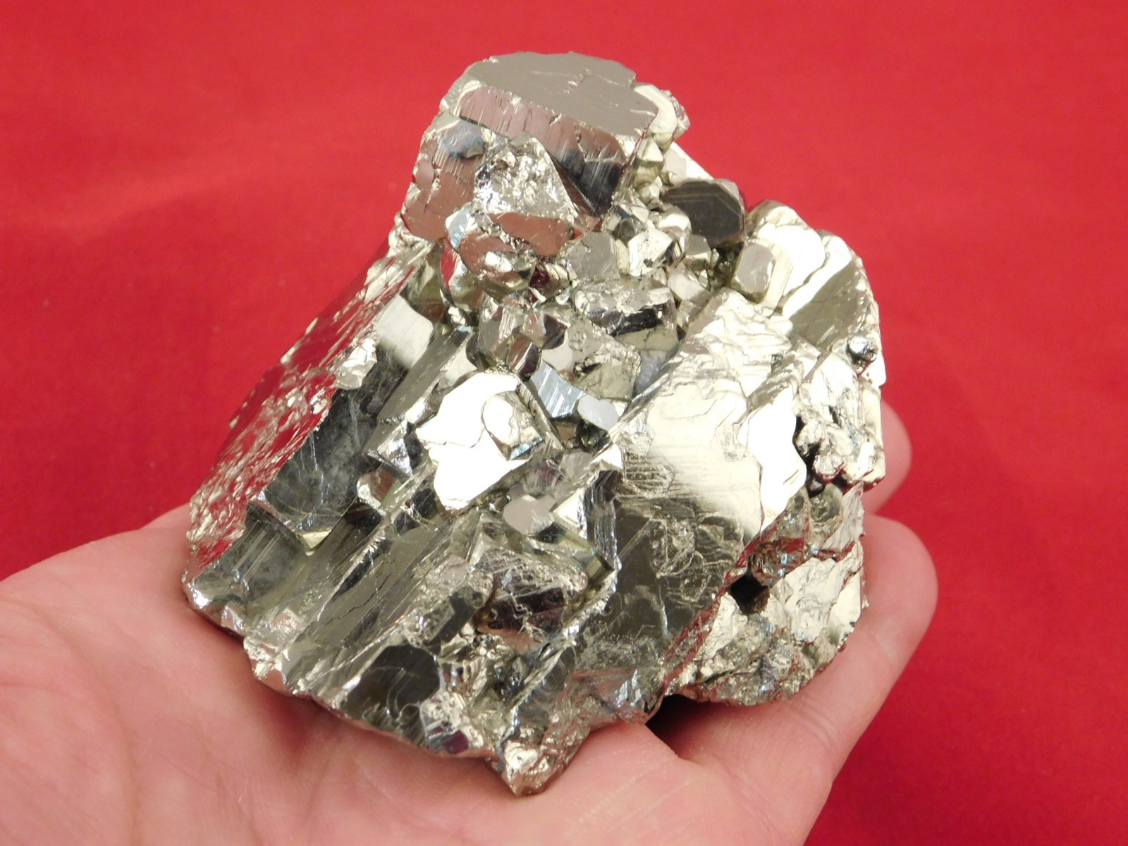 BIG! Stepped PYRITE Crystal CUBE Cluster Nice and 100% Natural Peru 631gr