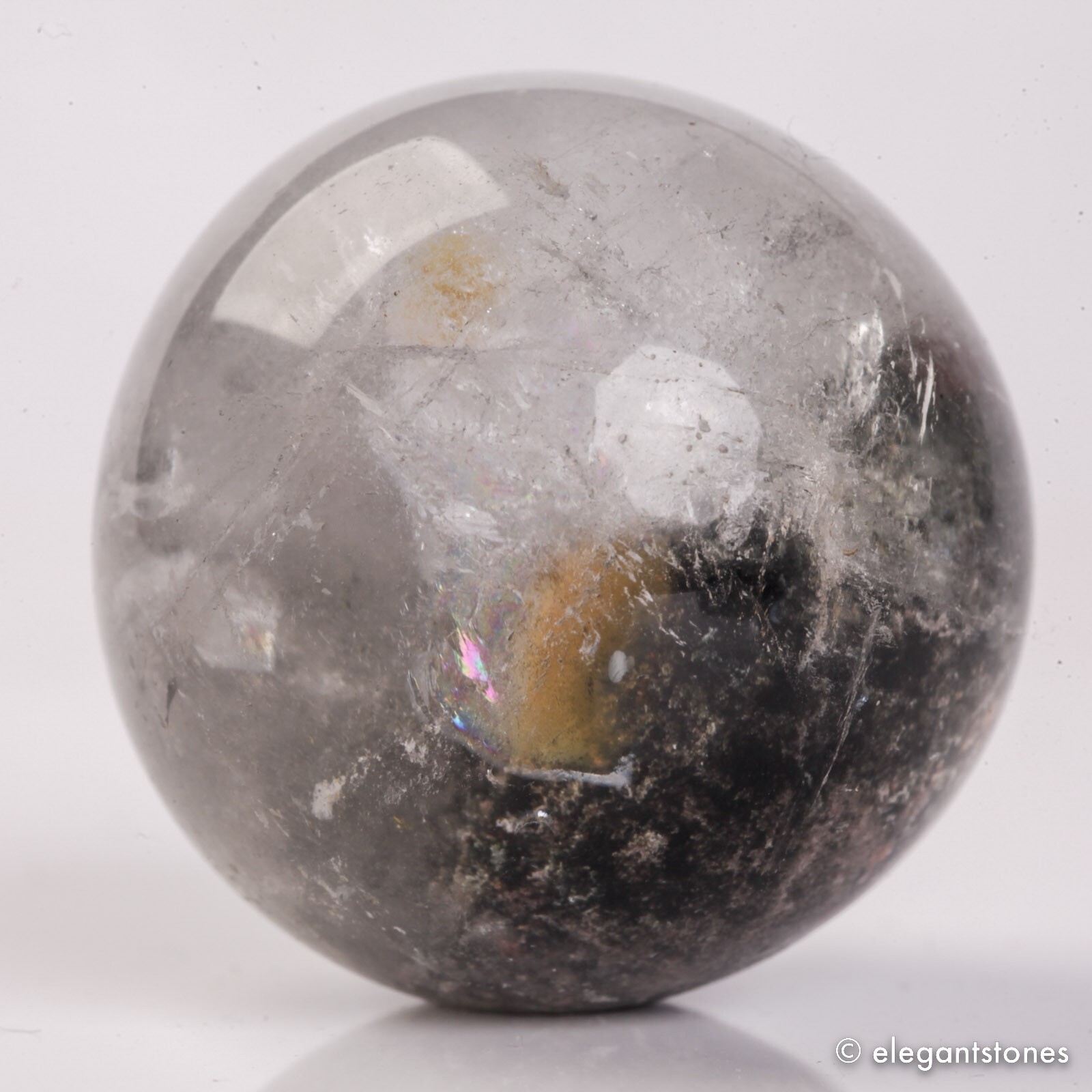 57g34mm Natural Garden/Phantom/Ghost/Lodolite Quartz Crystal Sphere Healing Ball