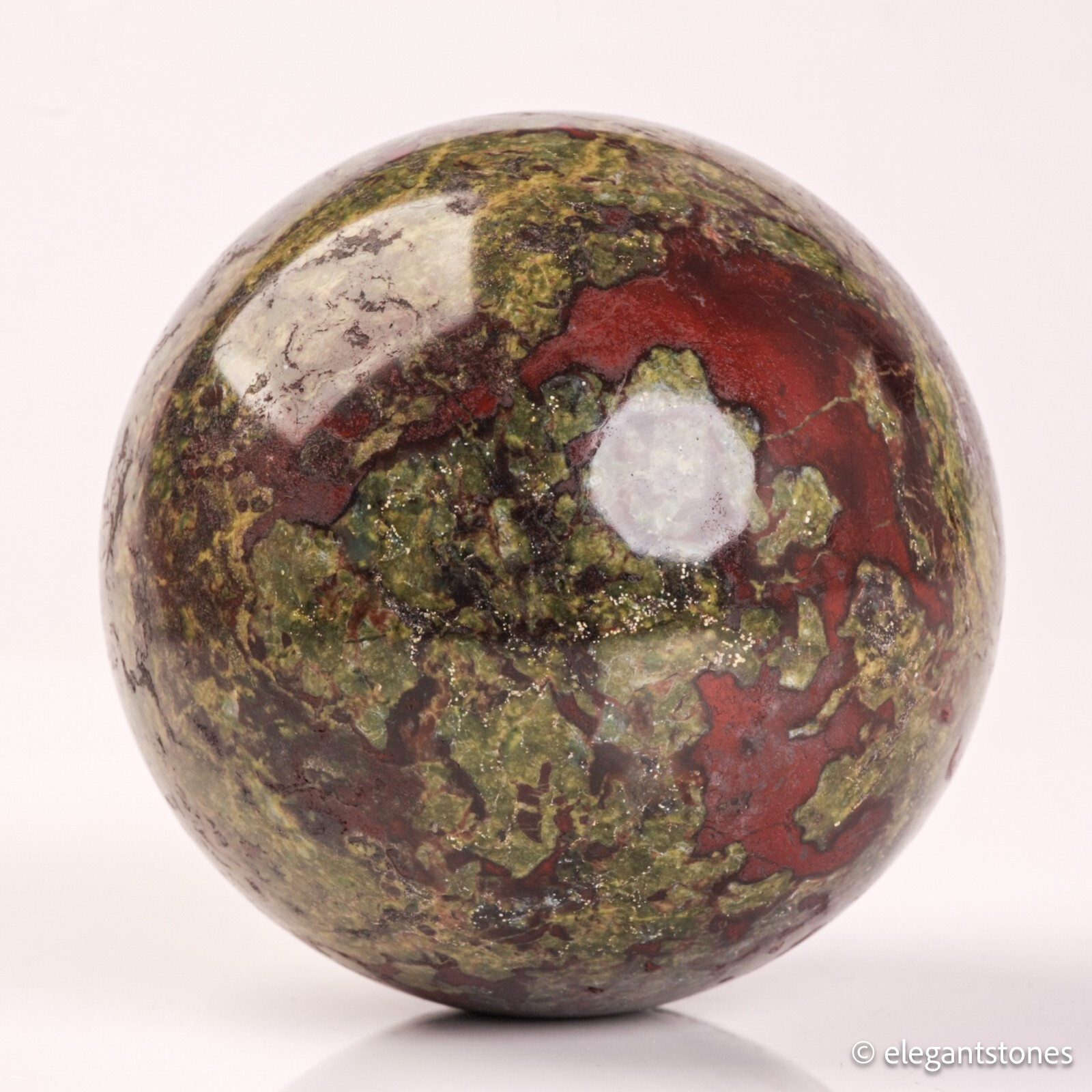 495g68mm Dragon Blood Sphere Crystal Ball Stone Quartz Reiki Healing Jasper