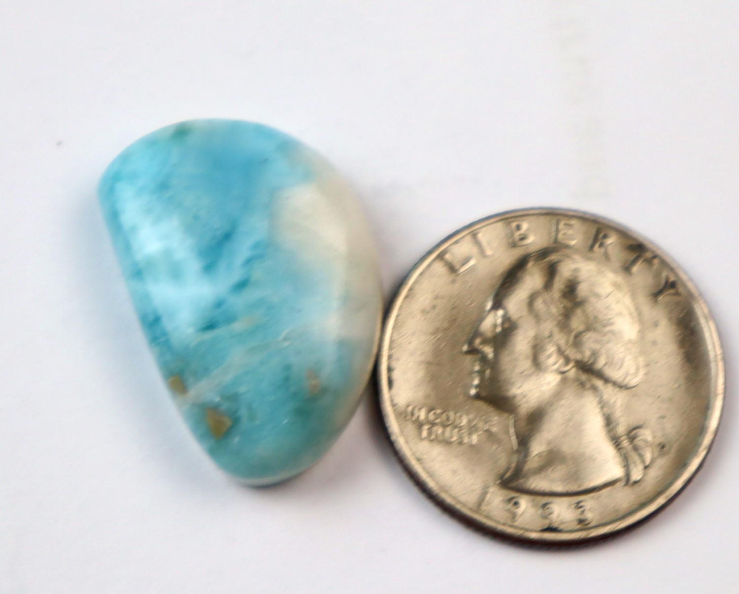Beautiful Natural Sky Blue Larimar Half Moon Cabochon 26mm