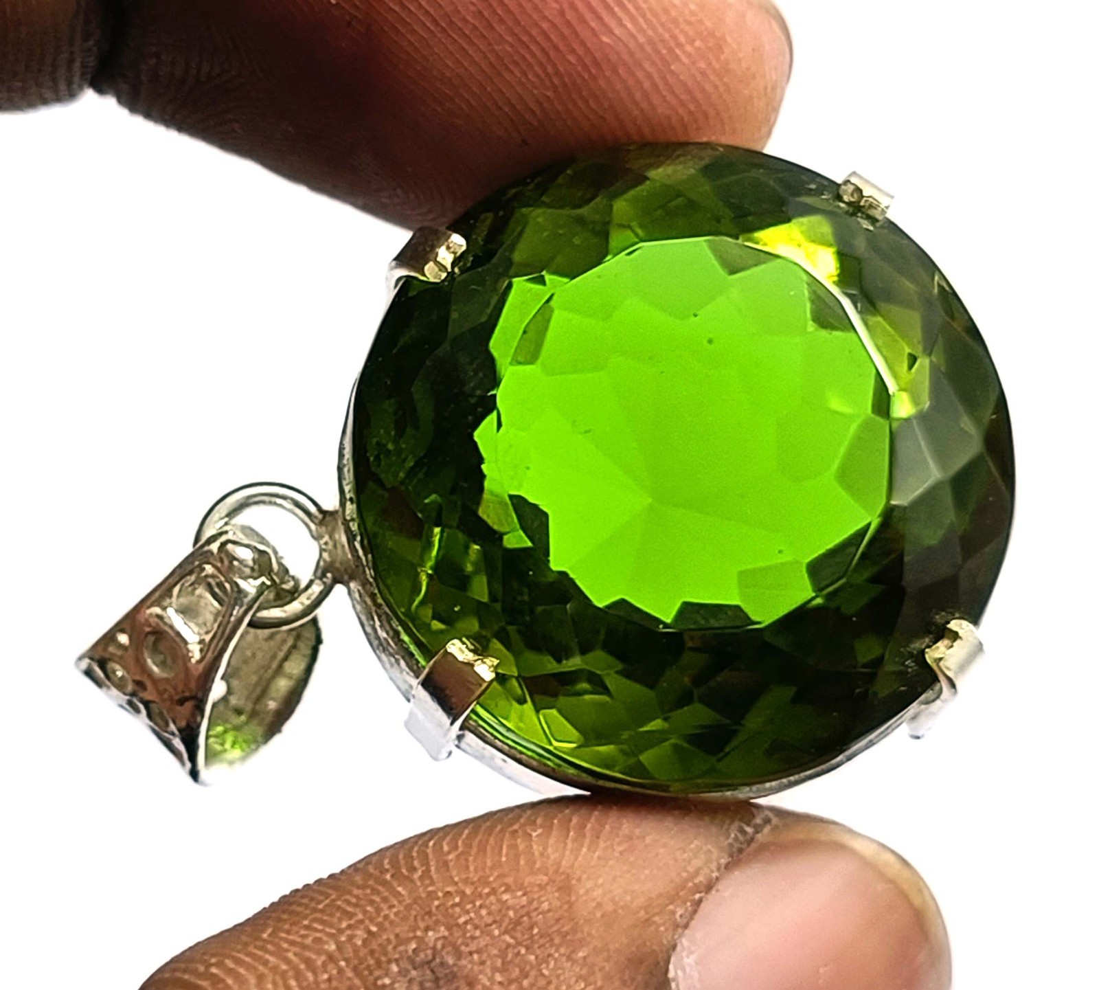 Natural Alexandrite Color Change 73.35 Ct 925 Solid Silver Pendant IGL Gems 5JST