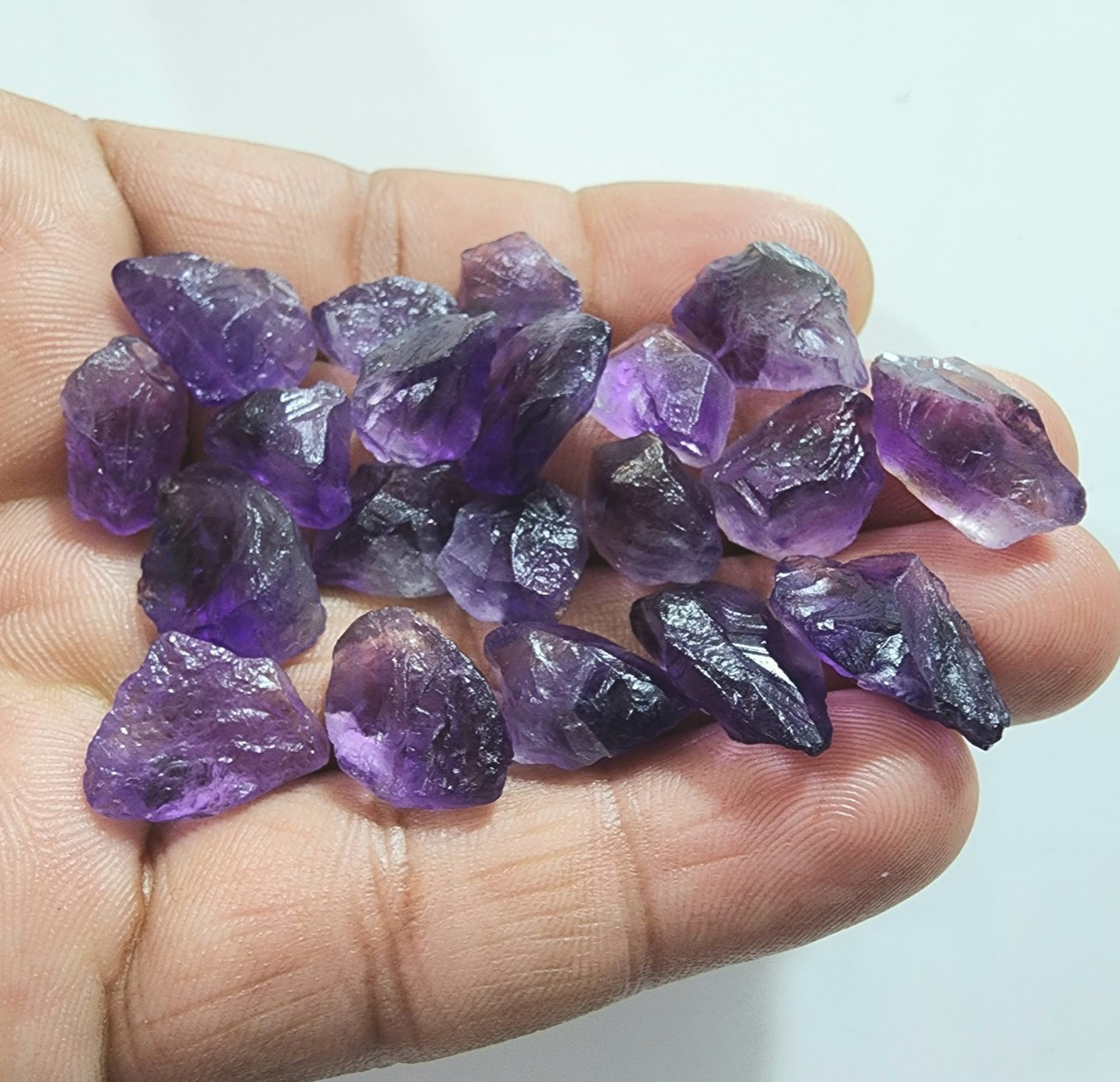 20 Pcs Pretty A+ Purple Amethyst Rough Gemstone Chunks Size 13-18 MM Loose Rough