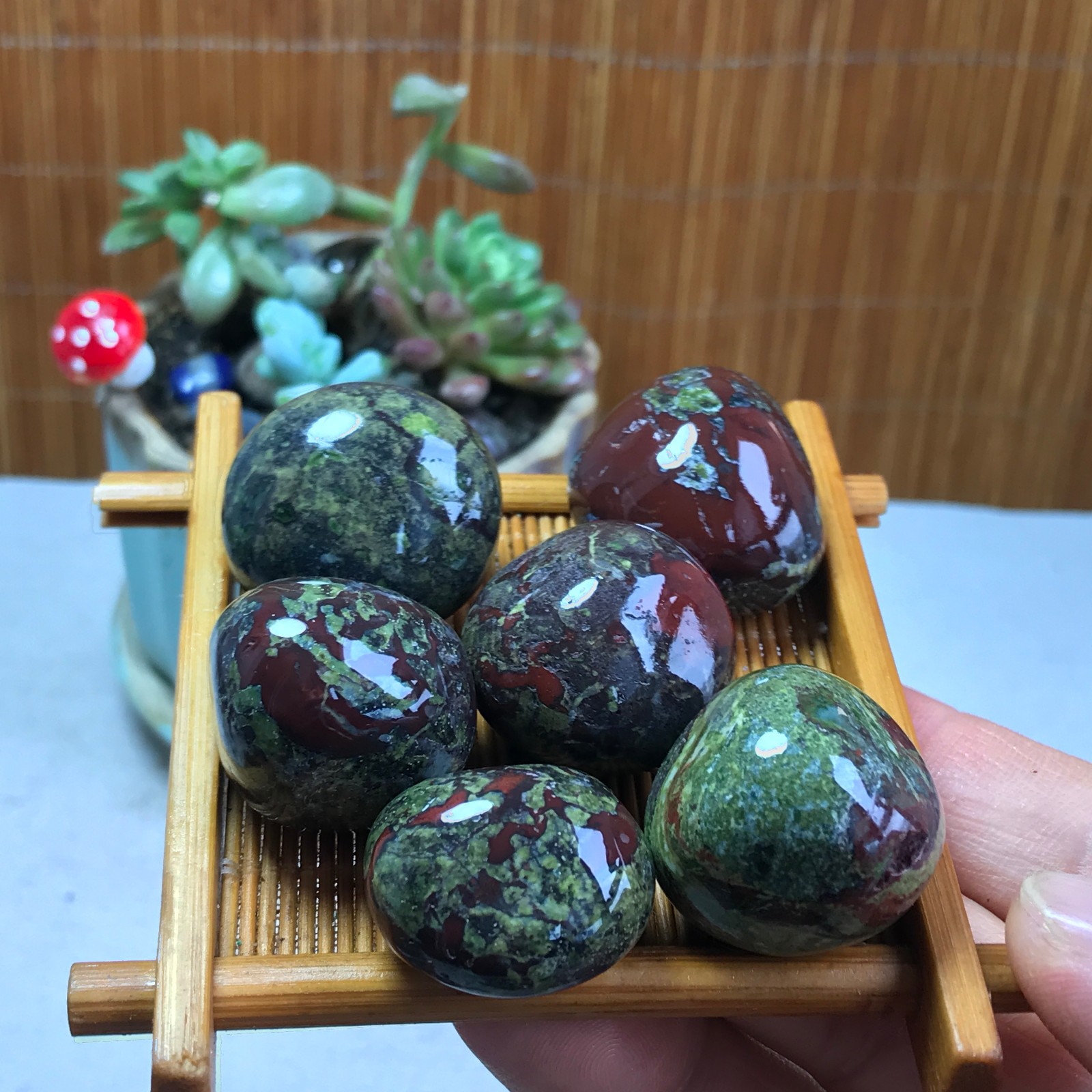 6pcs Natural Dragon blood Crystal gemstone Polish Mineral Specimen Tumbled A5305