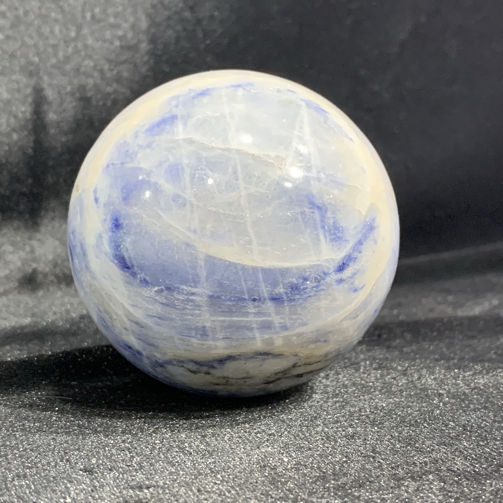 482g Natural Afghanite Sphere 11cm Large Blue Crystal Healing Stone Home Decor