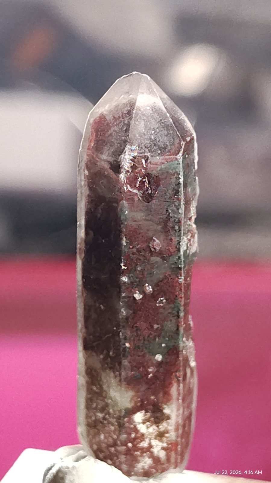 35mm Tabular Double Terminated Quartz Crystal DT Phantom Hematite Meigu China