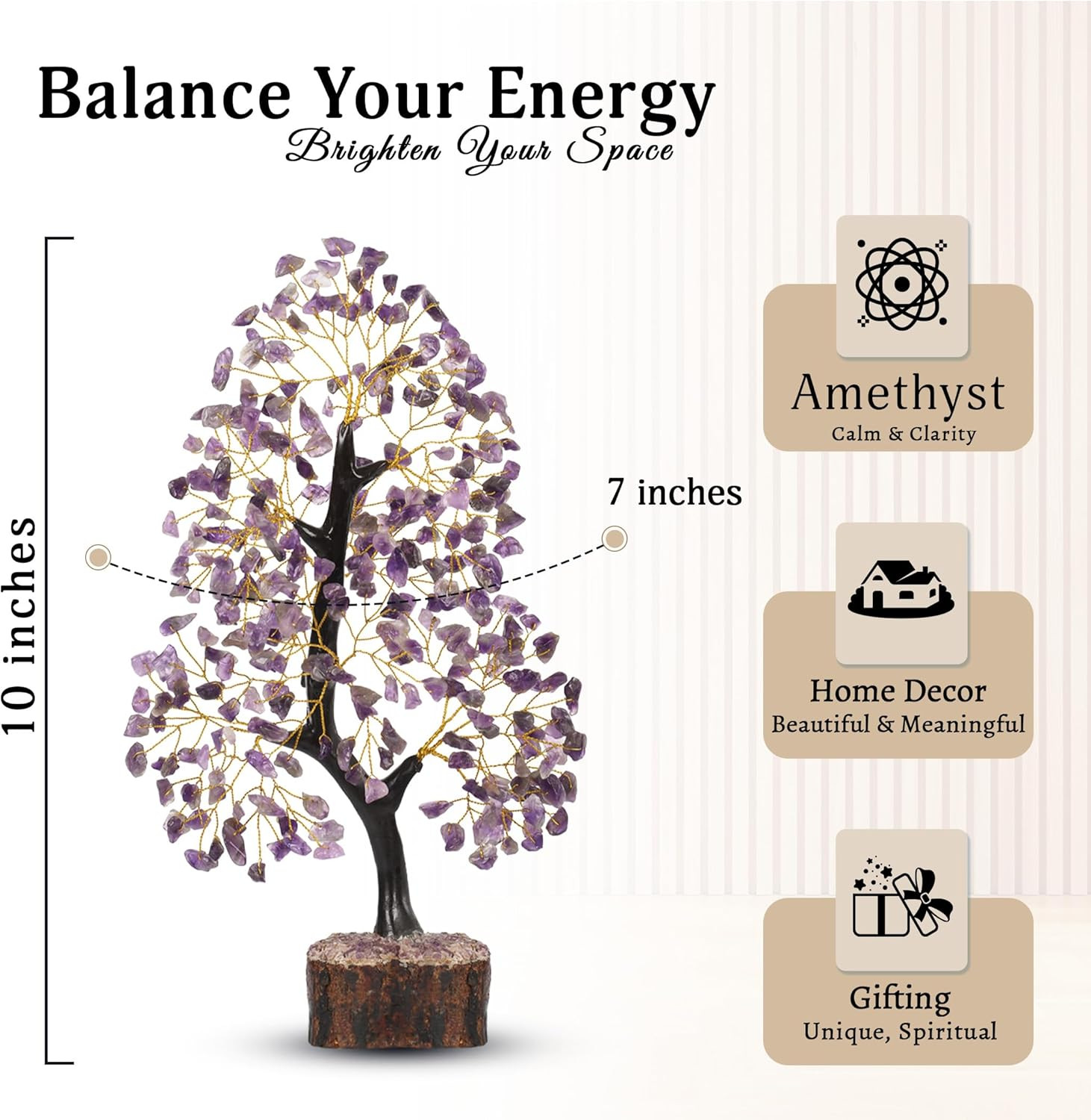 Amethyst Crystal Tree of Life, Purple Tree, Crystal Decor, Chakra Tree, Healing