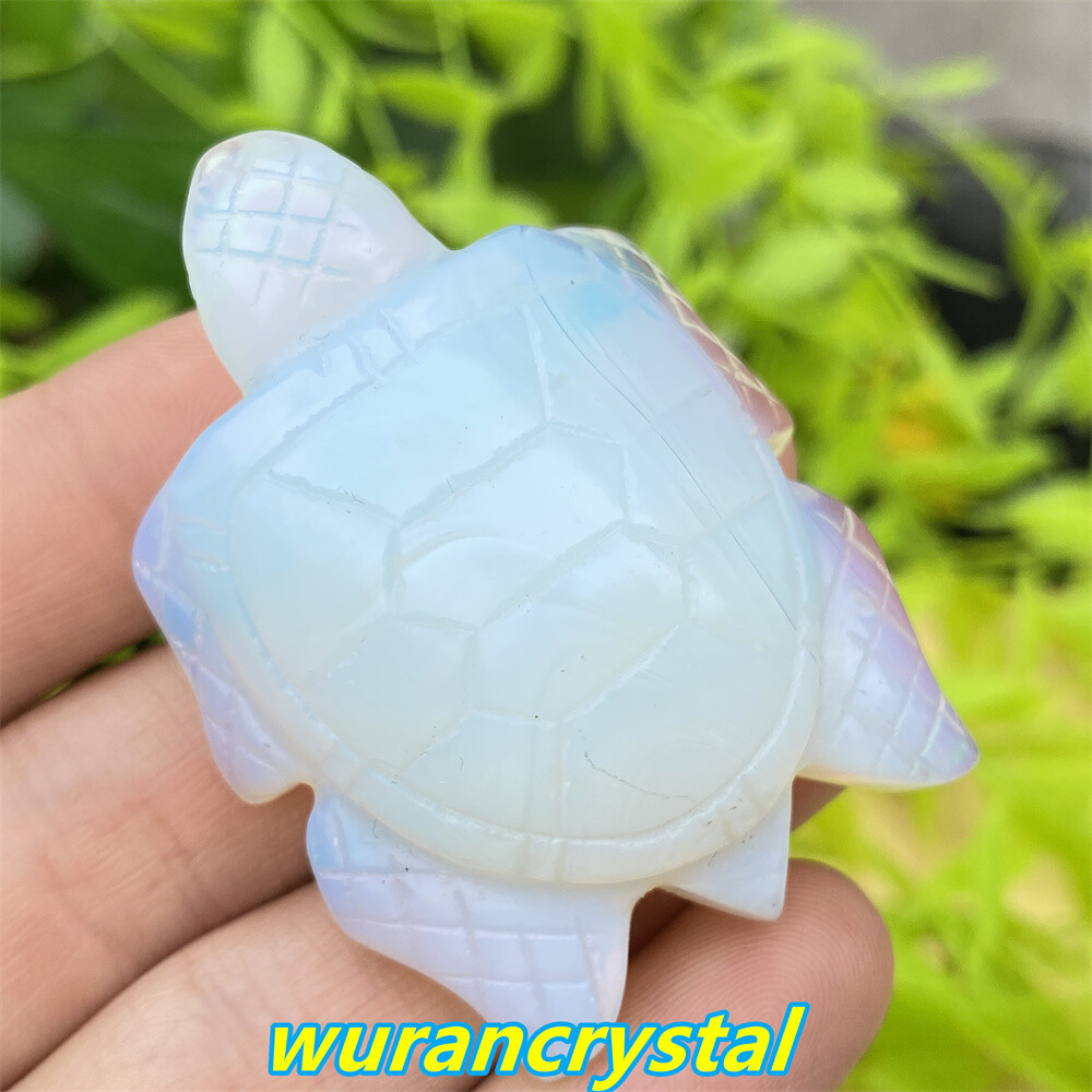 A+ Opalite Quartz Turtles Skull point Hand Carved Crystal Healing Decoration 1pc