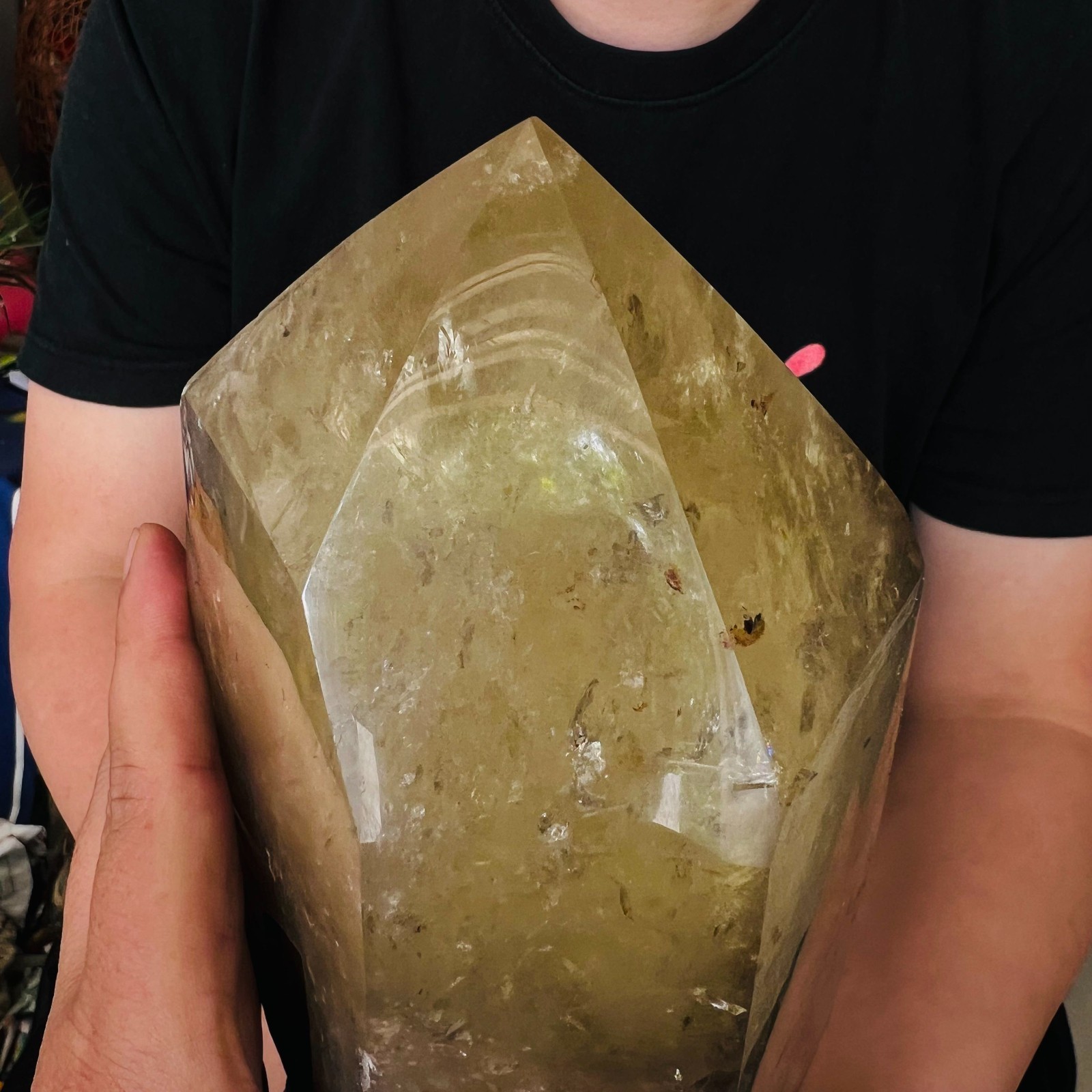 15.4LB Genuine Citrine Elestial Crystal – Untreated Raw Stone Healing Crystal